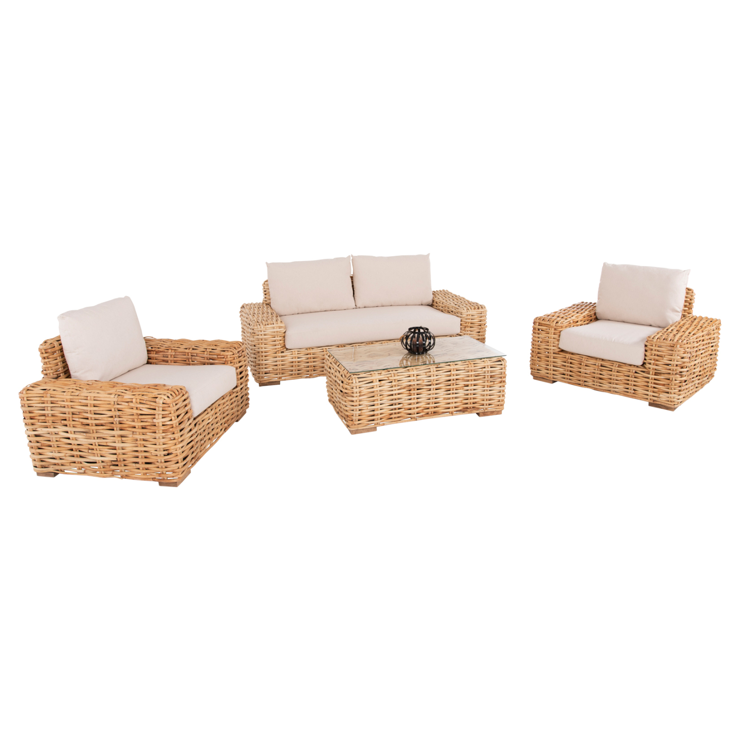 ΣΕΤ ΣΑΛΟΝΙ 4ΤΜΧ TROPEL HM11940 ΦΥΣΙΚΟ RATTAN-2ΘΕΣΙΟΣ ΚΑΝΑΠΕΣ-2 ΠΟΛΥΘΡΟΝΕΣ-ΤΡΑΠΕΖΙ 1