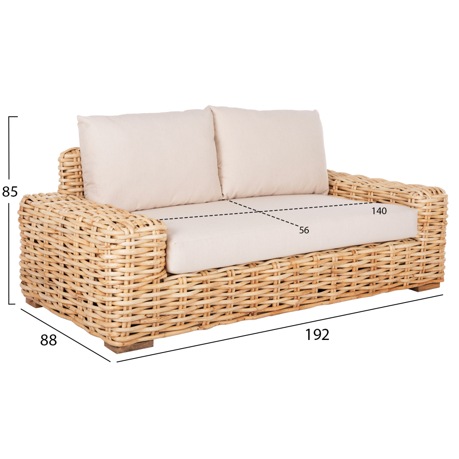 ΣΕΤ ΣΑΛΟΝΙ 4ΤΜΧ TROPEL HM11940 ΦΥΣΙΚΟ RATTAN-2ΘΕΣΙΟΣ ΚΑΝΑΠΕΣ-2 ΠΟΛΥΘΡΟΝΕΣ-ΤΡΑΠΕΖΙ 2