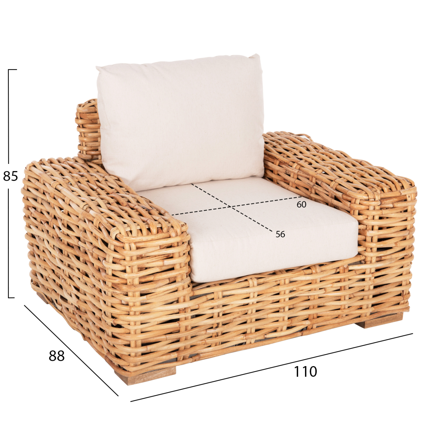 ΣΕΤ ΣΑΛΟΝΙ 4ΤΜΧ TROPEL HM11940 ΦΥΣΙΚΟ RATTAN-2ΘΕΣΙΟΣ ΚΑΝΑΠΕΣ-2 ΠΟΛΥΘΡΟΝΕΣ-ΤΡΑΠΕΖΙ 3
