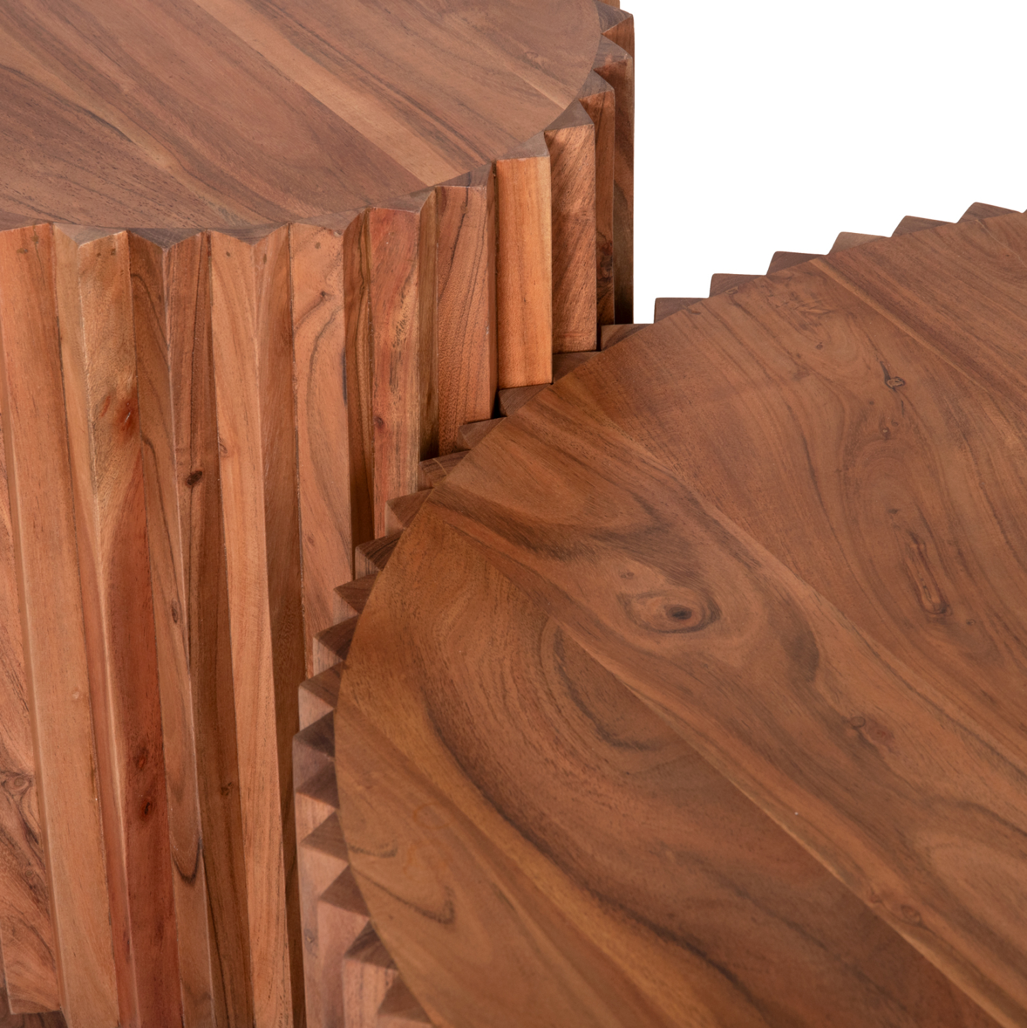 ΣΕΤ 2ΤΜΧ ΤΡΑΠΕΖΙΑ ΣΑΛΟΝΙΟΥ ΣΤΡΟΓΓΥΛΑ SEDGE HM11944 ΜΑΣΙΦ ΑΚΑΚΙΑ Φ90 &amp; Φ40εκ. 6