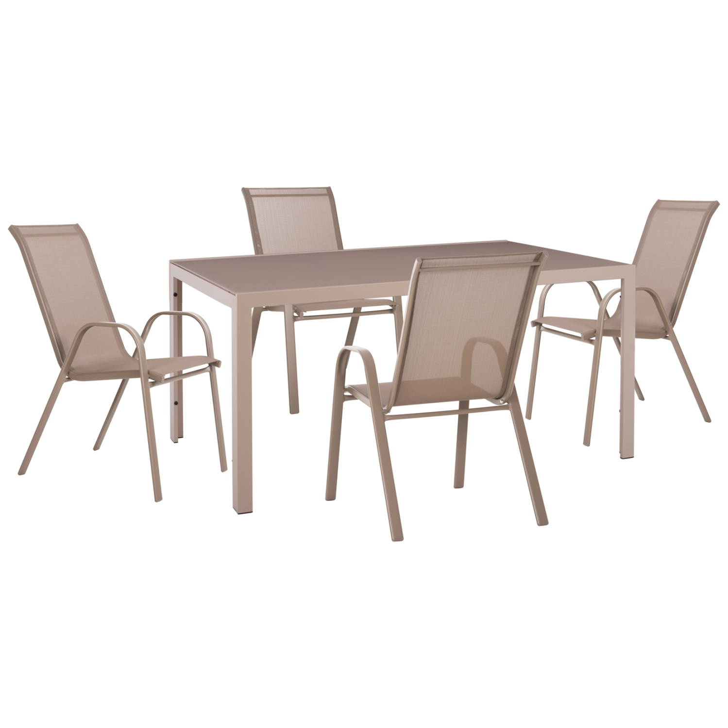 ΣΕΤ ΤΡΑΠΕΖΑΡΙΑΣ 5ΤΜΧ OFER HM21015 ΤΡΑΠΕΖΙ &amp; 4 ΚΑΡΕΚΛΕΣ ΜΕΤΑΛΛΟ ΣΕ ΚΑΠΟΥΤΣΙΝΟ 1