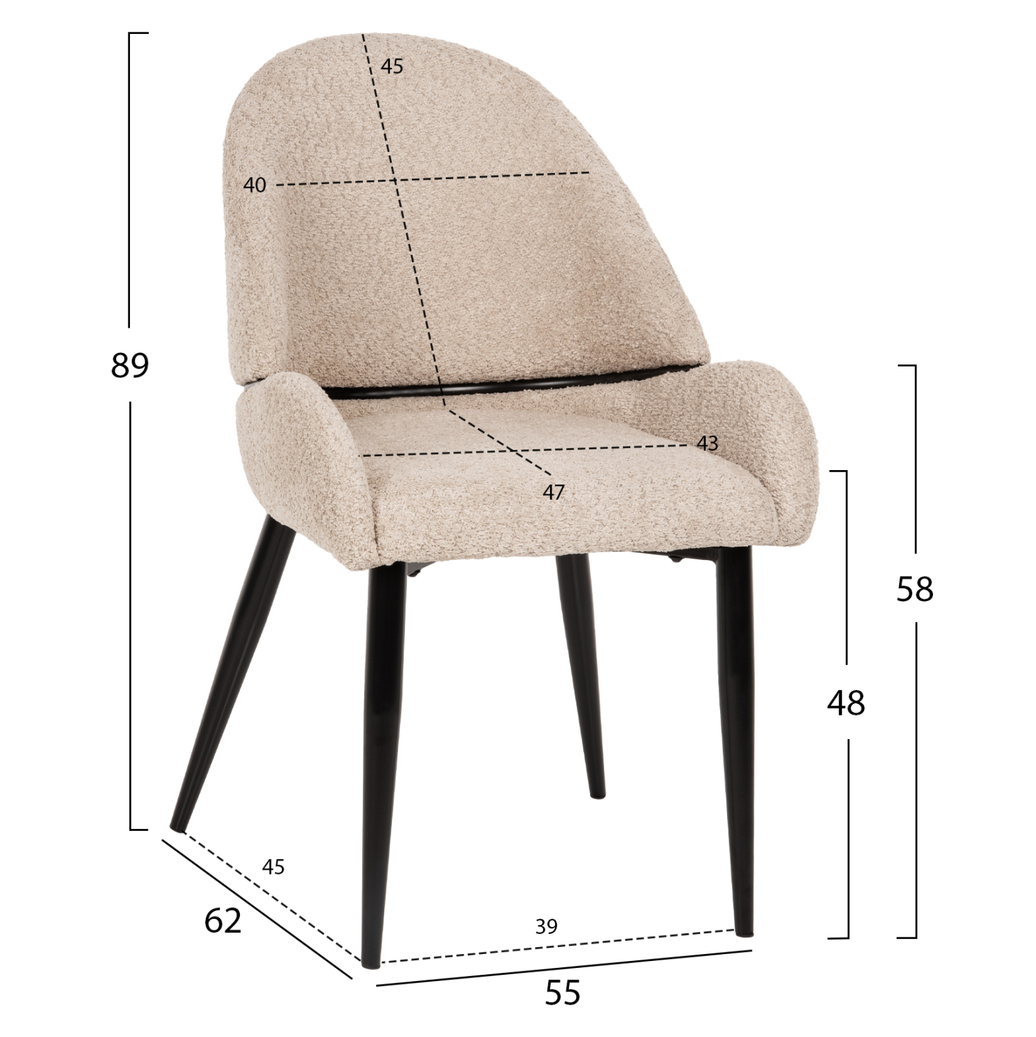 ΣΕΤ ΤΡΑΠΕΖΑΡΙΑΣ 7ΤΜΧ POSE HM21046 ΤΡΑΠΕΖΙ ΜΕ ΚΕΡΑΜΙΚΟ TOP-6 ΚΑΡΕΚΛΕΣ ΕΚΡΟΥ 3