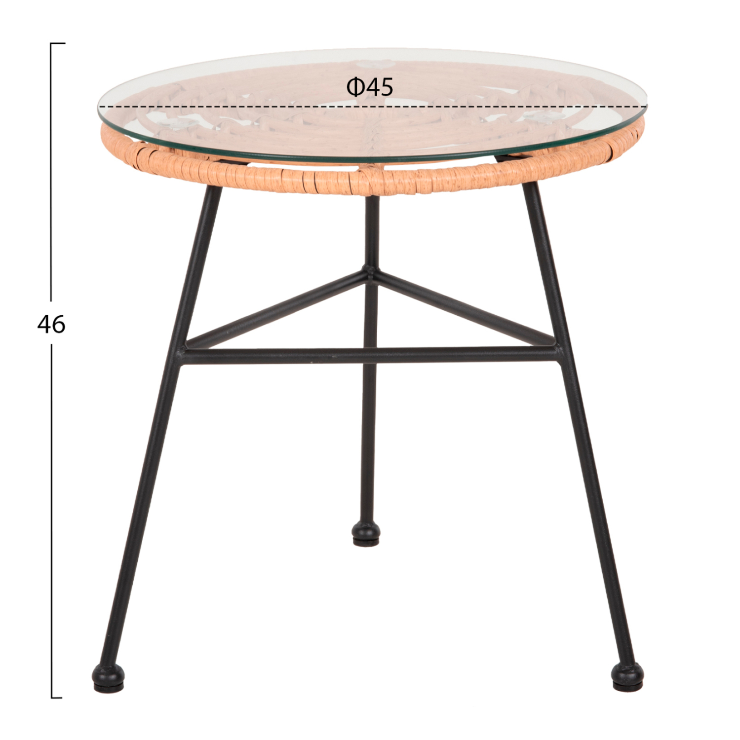 ΣΕΤ ΕΞΩΤΕΡΙΚΟΥ ΧΩΡΟΥ 3ΤΜΧ ALLEGRA HM21047.11 ΜΠΕΖ ΣΥΝΘ.RATTAN-ΜΕΤΑΛΛΟ ΣΕ ΜΑΥΡΟ 2