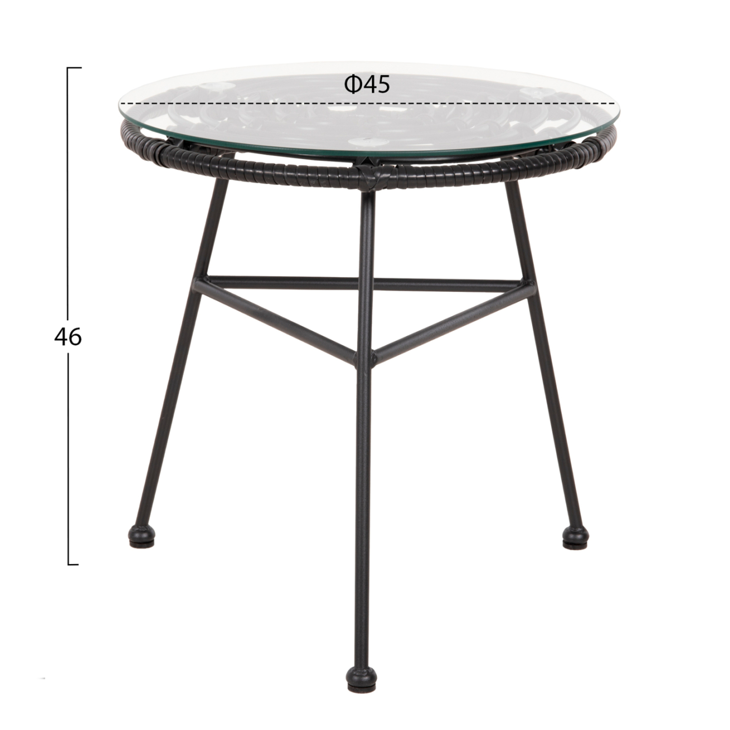 ΣΕΤ ΕΞΩΤΕΡΙΚΟΥ ΧΩΡΟΥ 3ΤΜΧ ALLEGRA HM21047.12 ΜΑΥΡΟ ΣΥΝΘ.RATTAN &amp; ΜΕΤΑΛΛΟ 2