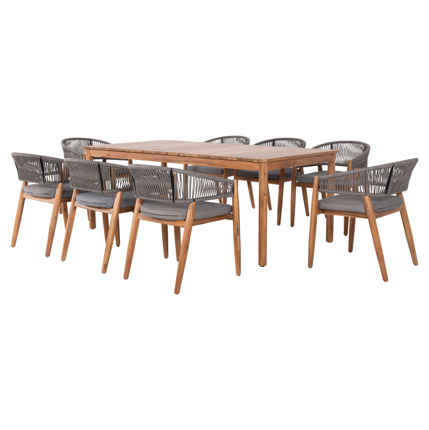 ΣΕΤ ΤΡΑΠΕΖΑΡΙΑΣ 9ΤΜΧ NAVANT HM21066.01 ΤΡΑΠΕΖΙ ΜΕ 8 ΚΑΡΕΚΛΕΣ ΞΥΛΟ ΑΚΑΚΙΑΣ-ΣΧΟΙΝΙ ΓΚΡΙ 5