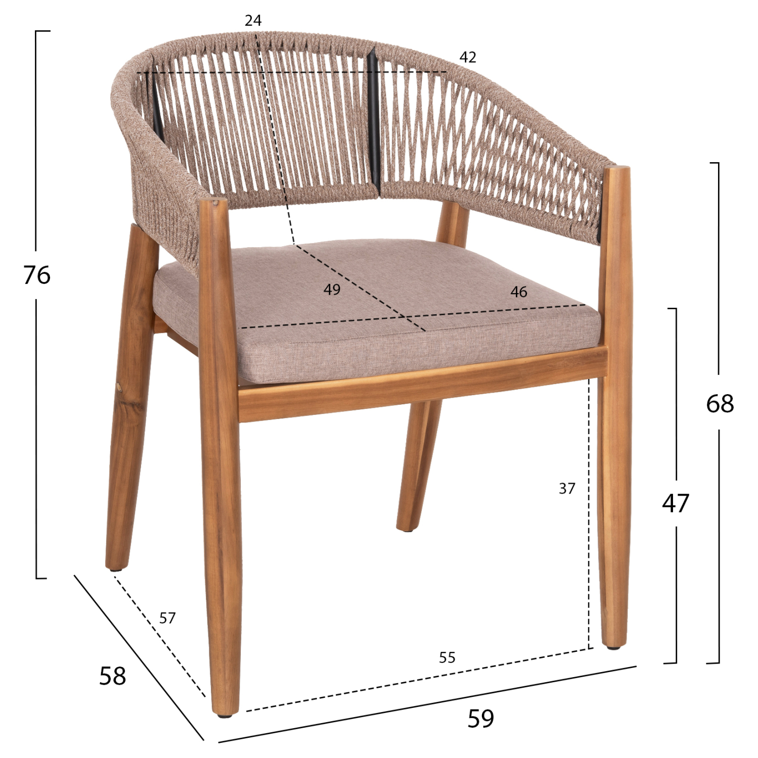 ΣΕΤ ΤΡΑΠΕΖΑΡΙΑΣ 9ΤΜΧ NAVANT HM21066.02 ΤΡΑΠΕΖΙ &amp; 8 ΚΑΡΕΚΛΕΣ ΞΥΛΟ ΑΚΑΚΙΑΣ-ΣΧΟΙΝΙ ΜΠΕΖ 3