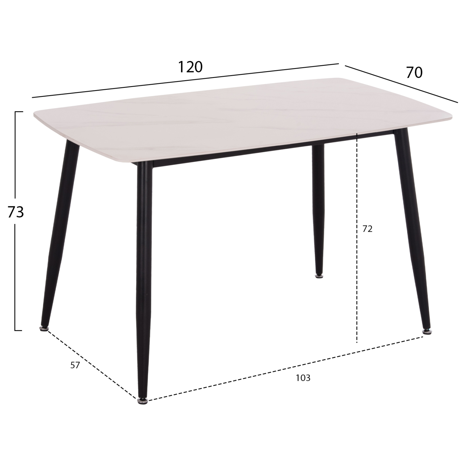 ΣΕΤ ΤΡΑΠΕΖΑΡΙΑΣ 5ΤΜΧ RAVEN HM21067.01 ΚΕΡΑΜΙΚΟ TOP ΛΕΥΚΟ ΜΑΡΜΑΡΟ--ΜΕΤΑΛΛΟ 2
