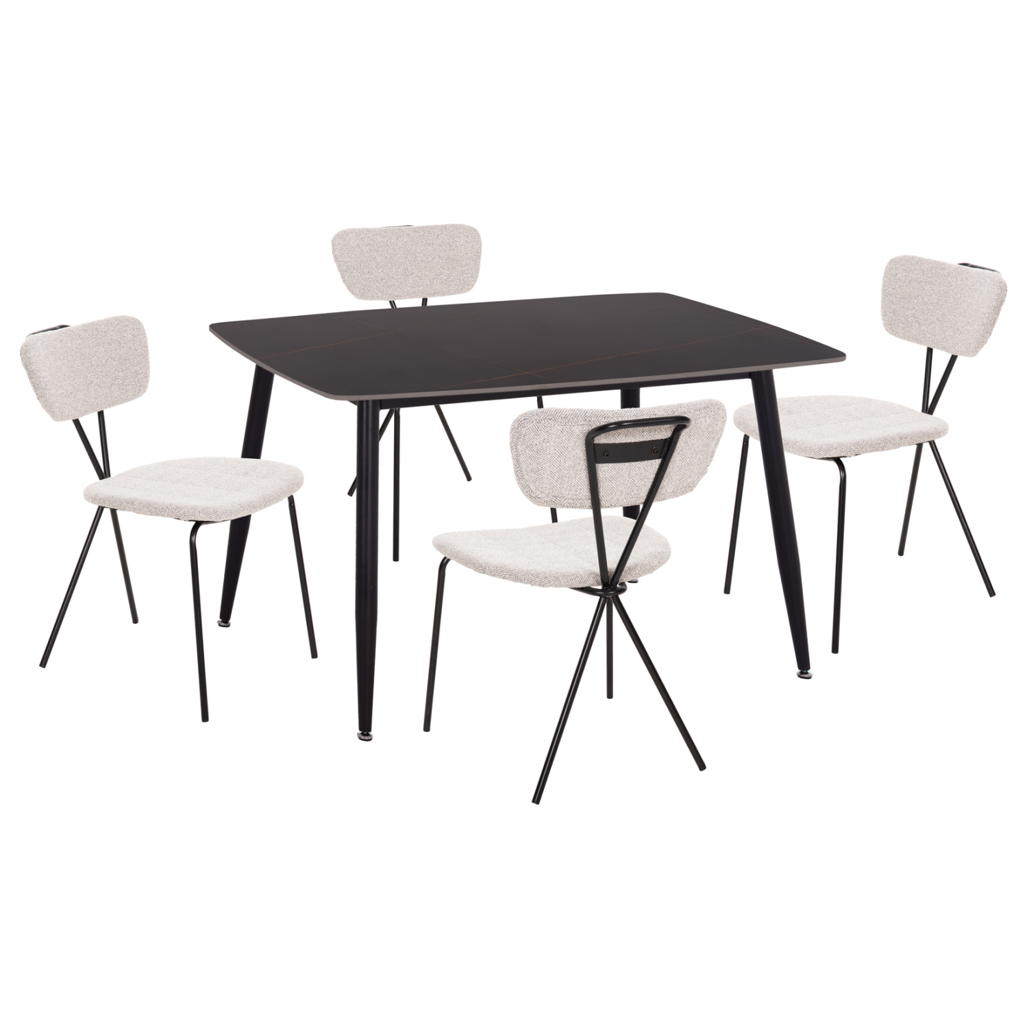 ΣΕΤ ΤΡΑΠΕΖΑΡΙΑΣ 5ΤΜΧ RAVEN HM21067.02 ΚΕΡΑΜΙΚΟ TOP ΜΑΥΡΟ ΜΑΡΜΑΡΟ--ΜΕΤΑΛΛΟ 1