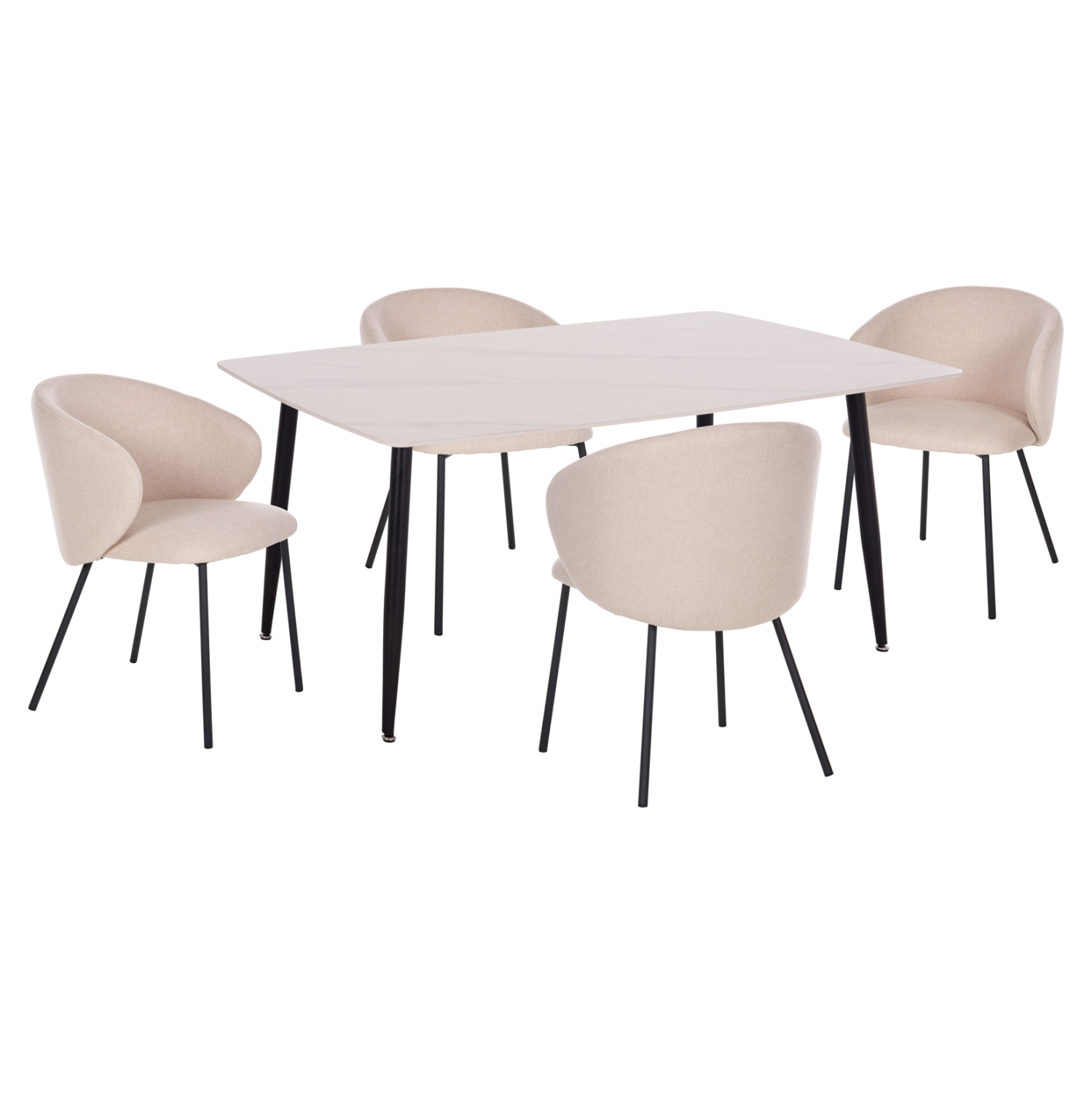 ΣΕΤ ΤΡΑΠΕΖΑΡΙΑΣ 5ΤΜΧ RAVEN HM21069.01 ΚΕΡΑΜΙΚΟ TOP ΛΕΥΚΟ ΜΑΡΜΑΡΟ &amp; 4 ΚΑΡΕΚΛΕΣ 1