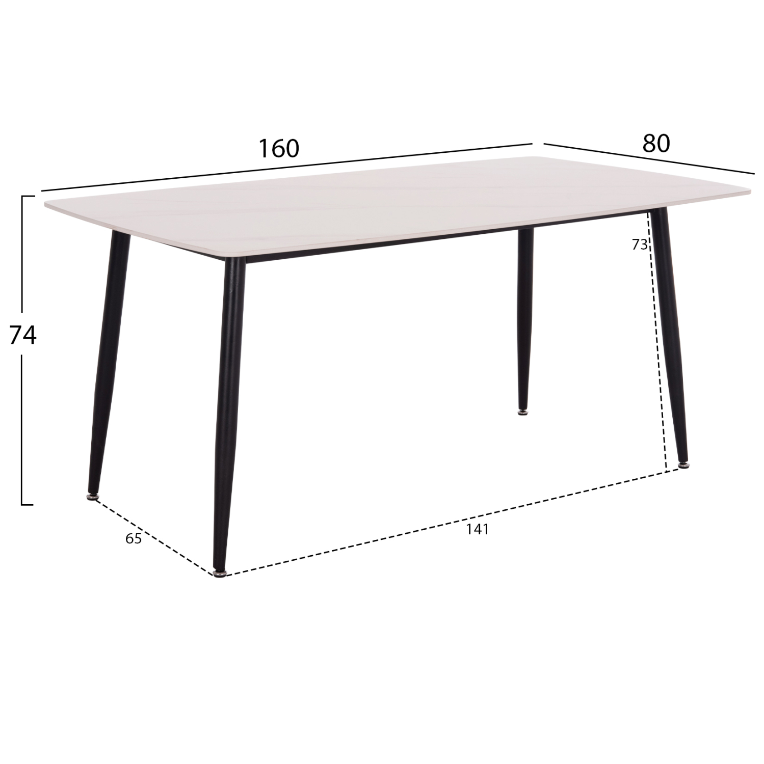 ΣΕΤ ΤΡΑΠΕΖΑΡΙΑΣ 5ΤΜΧ RAVEN HM21069.01 ΚΕΡΑΜΙΚΟ TOP ΛΕΥΚΟ ΜΑΡΜΑΡΟ &amp; 4 ΚΑΡΕΚΛΕΣ 2