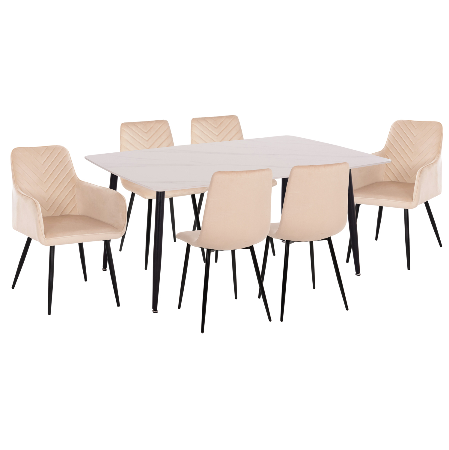 ΣΕΤ ΤΡΑΠΕΖΑΡΙΑΣ 7ΤΜΧ RAVEN HM21070.01 ΚΕΡΑΜΙΚΟ TOP--4 ΚΑΡΕΚΛΕΣ &amp; 2 ΠΟΛΥΘΡΟΝΕΣ ΕΚΡΟΥ 1