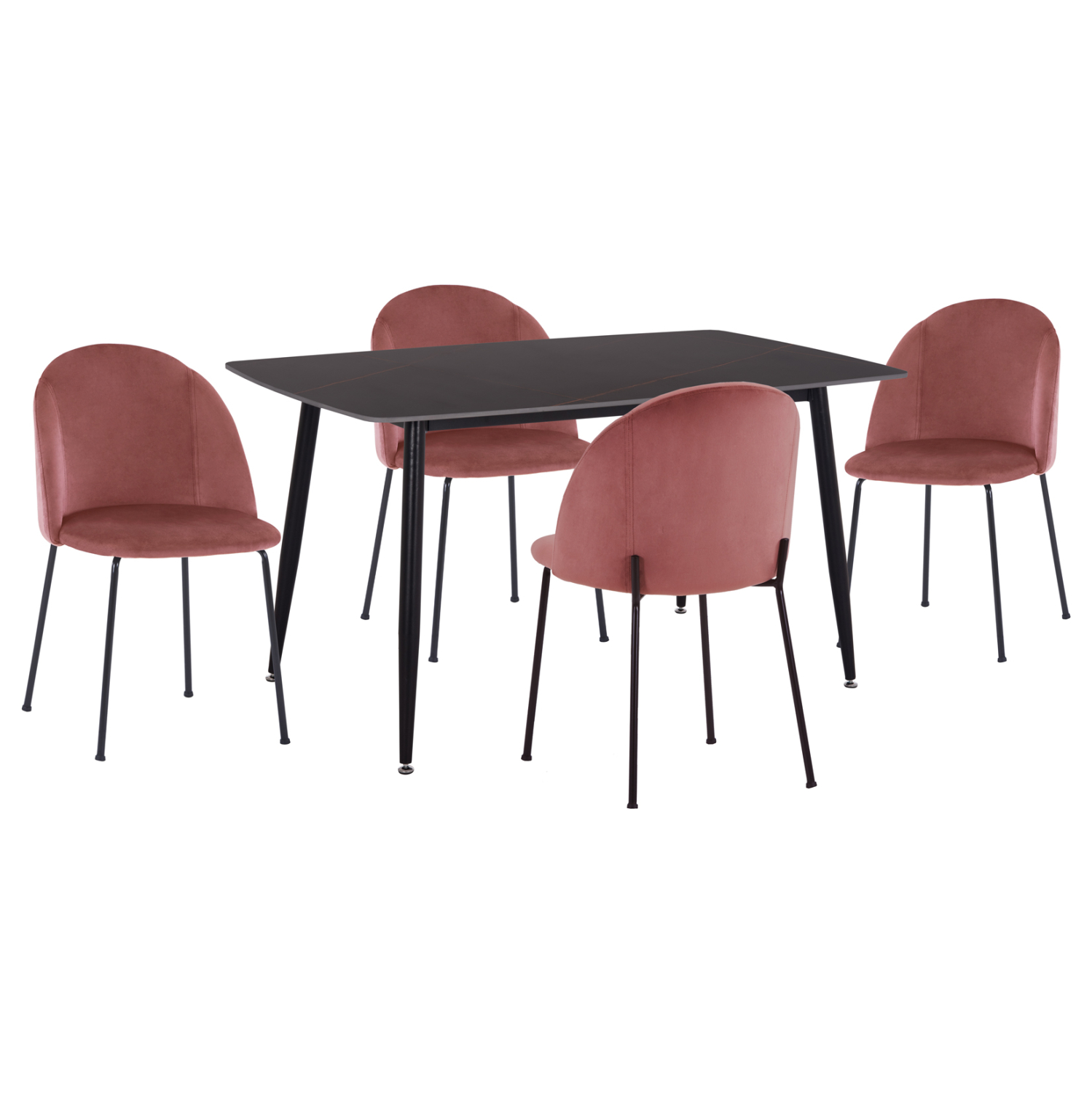 ΣΕΤ ΤΡΑΠΕΖΑΡΙΑΣ 5ΤΜΧ RAVEN HM21072.02 ΚΕΡΑΜΙΚΟ TOP ΜΑΥΡΟ ΜΑΡΜΑΡΟ &amp; 4 ΚΑΡΕΚΛΕΣ 1