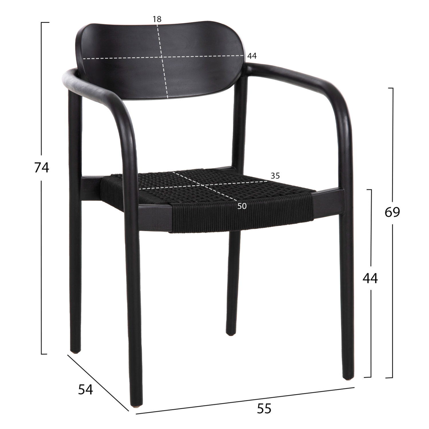 ΣΕΤ ΤΡΑΠΕΖΑΡΙΑΣ 5ΤΜΧ OSLO HM21075.01 ΣΤΡΟΓΓΥΛΟ ΤΡΑΠΕΖΙ Φ120εκ. &amp; 4 ΚΑΡΕΚΛΕΣ-ΜΑΥΡΟ 3