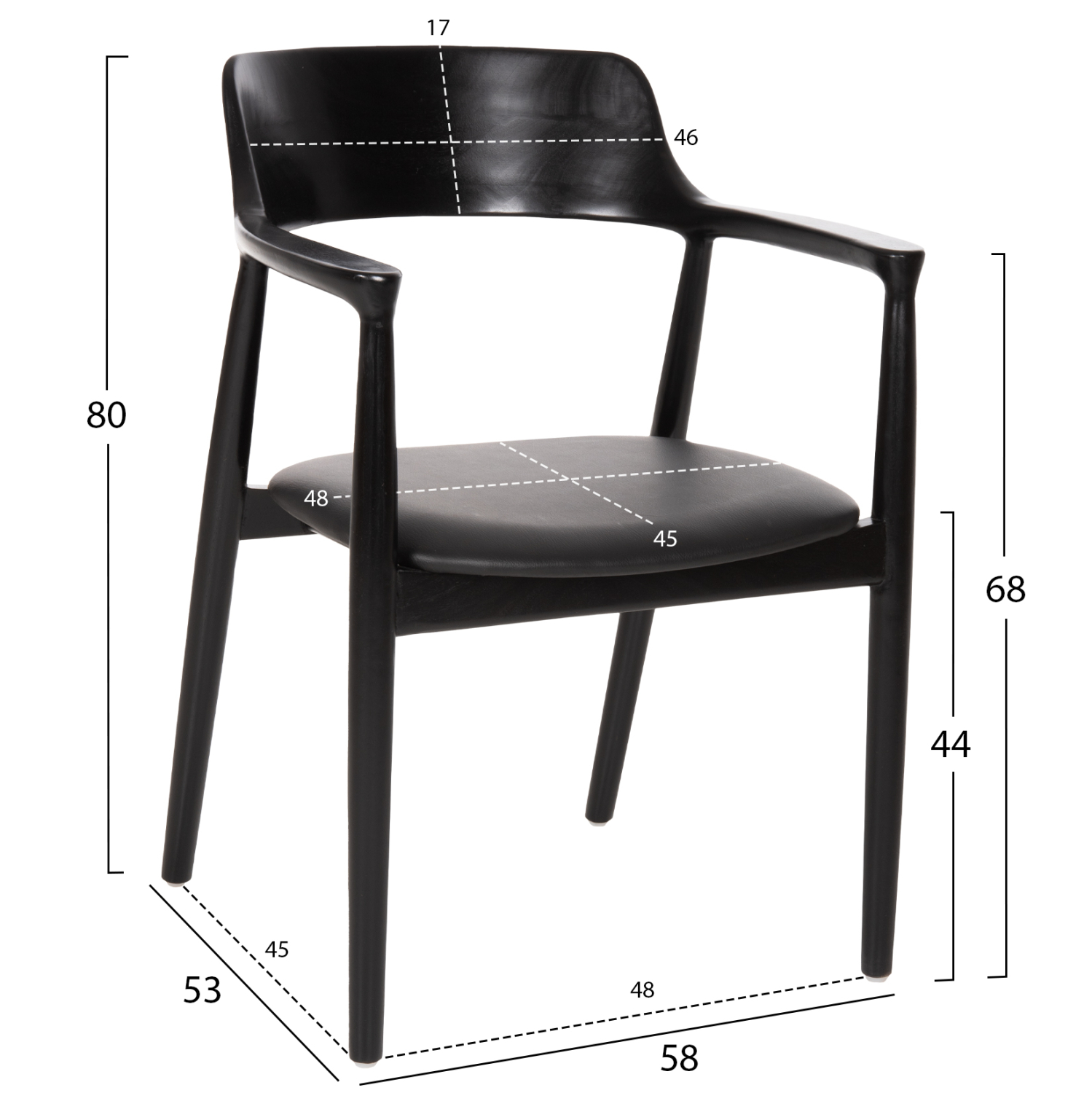 ΣΕΤ ΤΡΑΠΕΖΑΡΙΑΣ 5ΤΜΧ KINGSLEY HM21075.02 ΣΤΡΟΓΓΥΛΟ ΤΡΑΠΕΖΙ Φ120εκ.&amp; 4 ΚΑΡΕΚΛΕΣ-ΜΑΥΡΟ 3