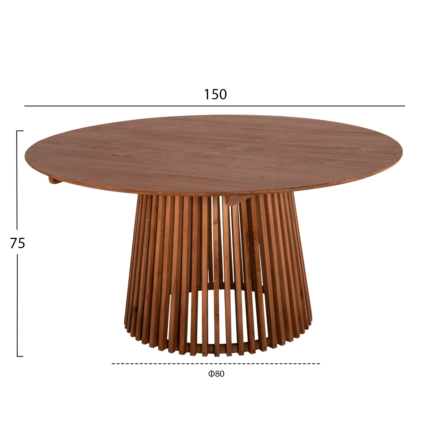 ΣΕΤ ΤΡΑΠΕΖΑΡΙΑΣ 5ΤΜΧ FARLEY HM21076.02 ΣΤΡΟΓΓΥΛΟ ΤΡΑΠΕΖΙ Φ150εκ. &amp; 4 ΚΑΡΕΚΛΕΣ 2