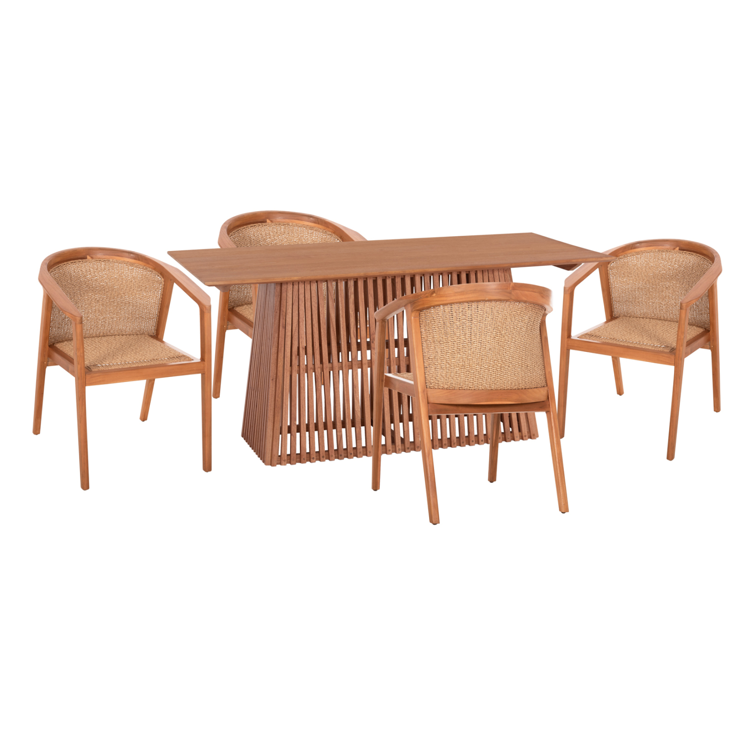 ΣΕΤ ΤΡΑΠΕΖΑΡΙΑΣ 5ΤΜΧ RENLY HM21078.02 ΟΡΘΟΓΩΝΙΟ ΤΡΑΠΕΖΙ &amp; 4 ΚΑΡΕΚΛΕΣ 1