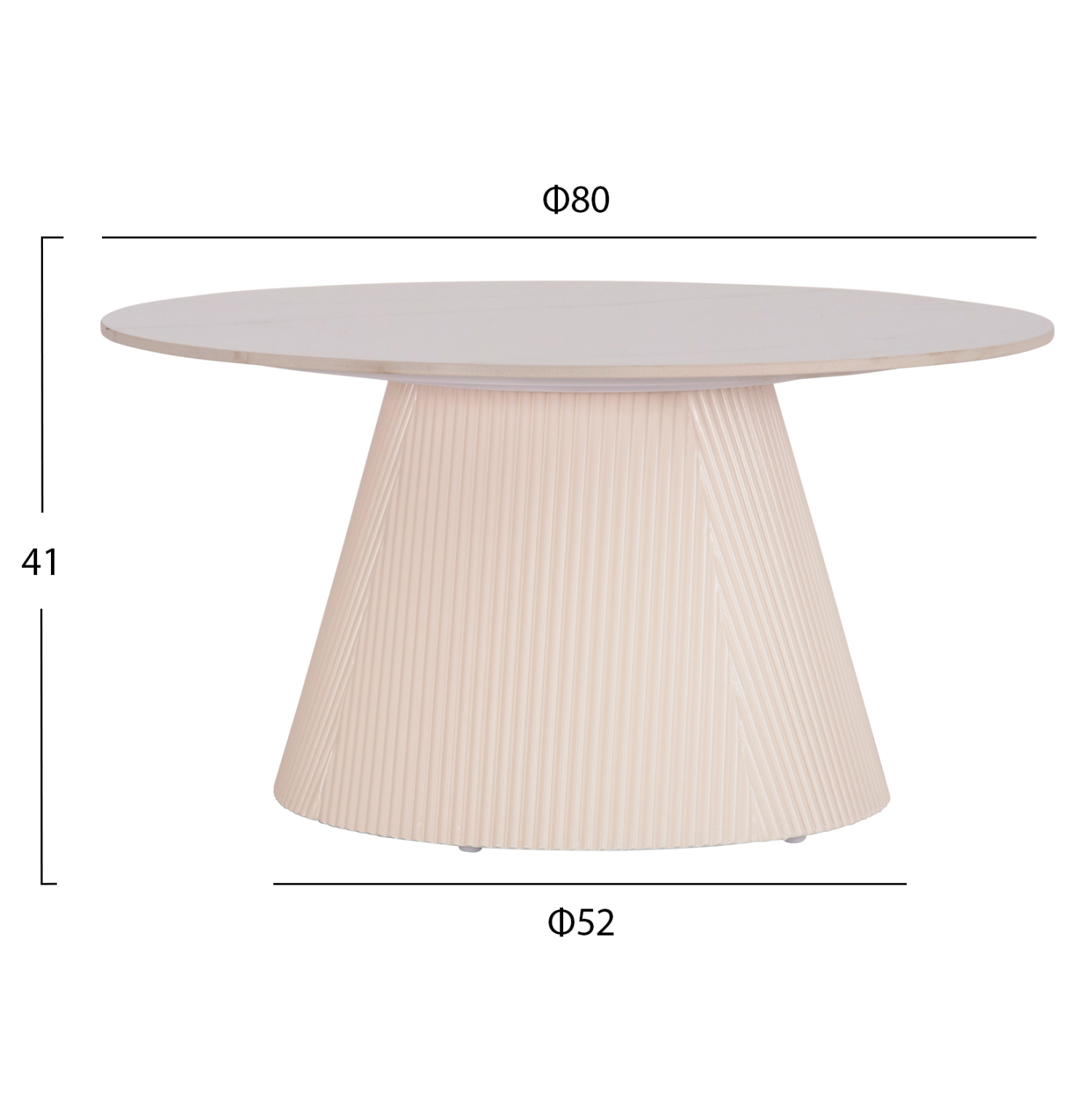 ΣΕΤ 2ΤΜΧ ΤΡΑΠΕΖΙΑ ΣΑΛΟΝΙΟΥ DUNCAN HM21082 MDF ΚΡΕΜ ΚΑΙ ΚΕΡΑΜΙΚΟ TOP Φ80εκ &amp; Φ45εκ 2