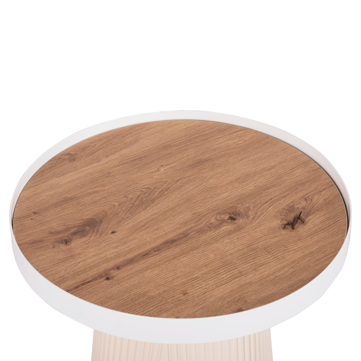 ΣΕΤ 2ΤΜΧ ΤΡΑΠΕΖΙΑ ΣΑΛΟΝΙΟΥ DUNCAN HM21082 MDF ΚΡΕΜ ΚΑΙ ΚΕΡΑΜΙΚΟ TOP Φ80εκ &amp; Φ45εκ 5
