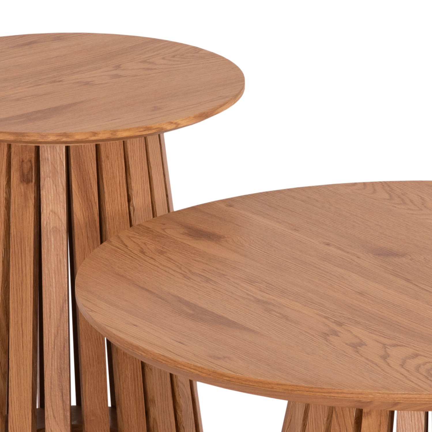 ΣΕΤ 2ΤΜΧ ΤΡΑΠΕΖΙΑ ΣΑΛΟΝΙΟΥ TALBERT HM21083 MDF ΦΥΣΙΚΟ ΞΥΛΟΥ Φ80εκ &amp; Φ45εκ 4