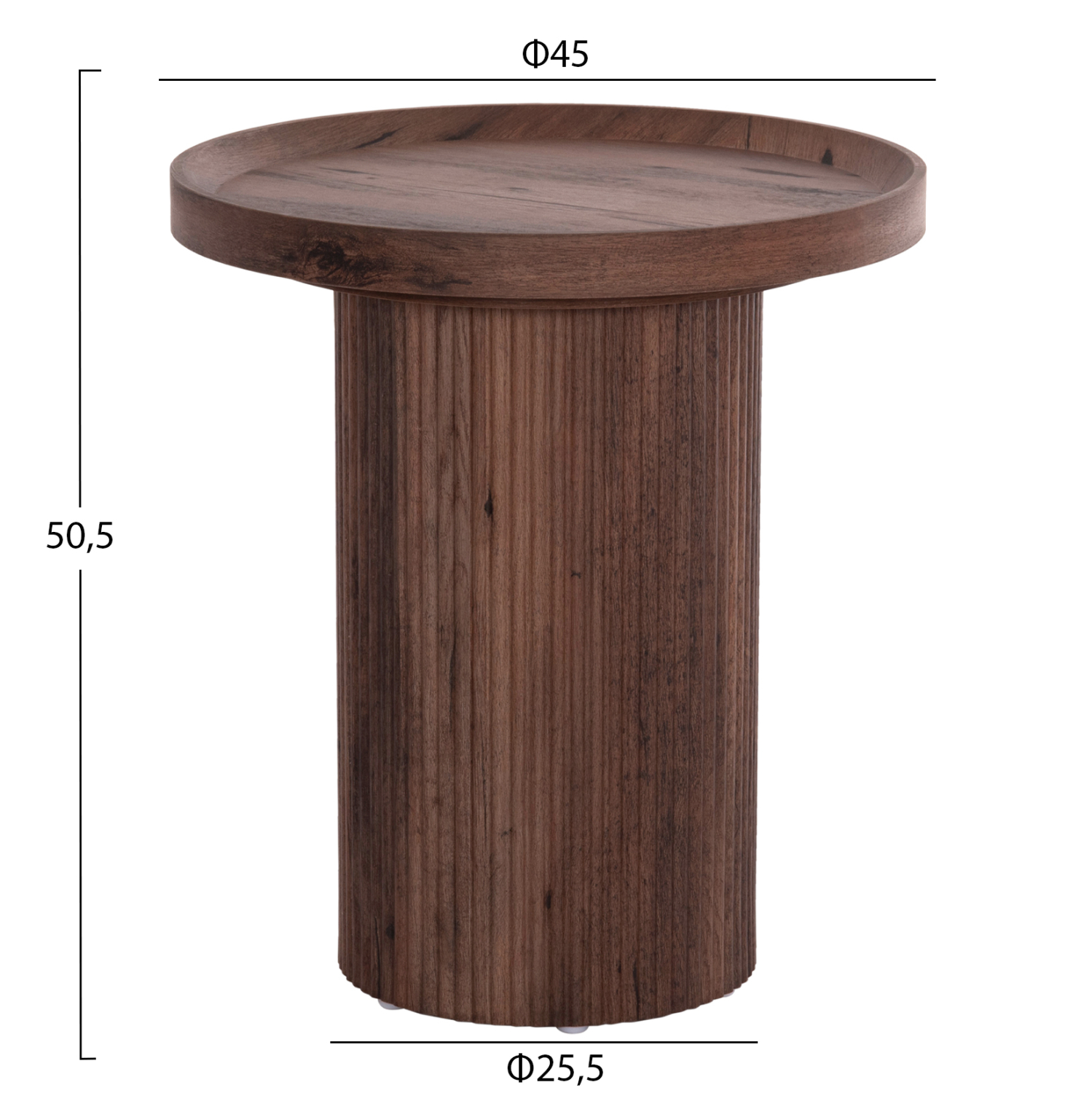 ΣΕΤ 2ΤΜΧ ΤΡΑΠΕΖΙΑ ΣΑΛΟΝΙΟΥ MARGON HM21084 MDF ΣΚΟΥΡΟ ΚΑΦΕ Φ80εκ &amp; Φ45εκ 3