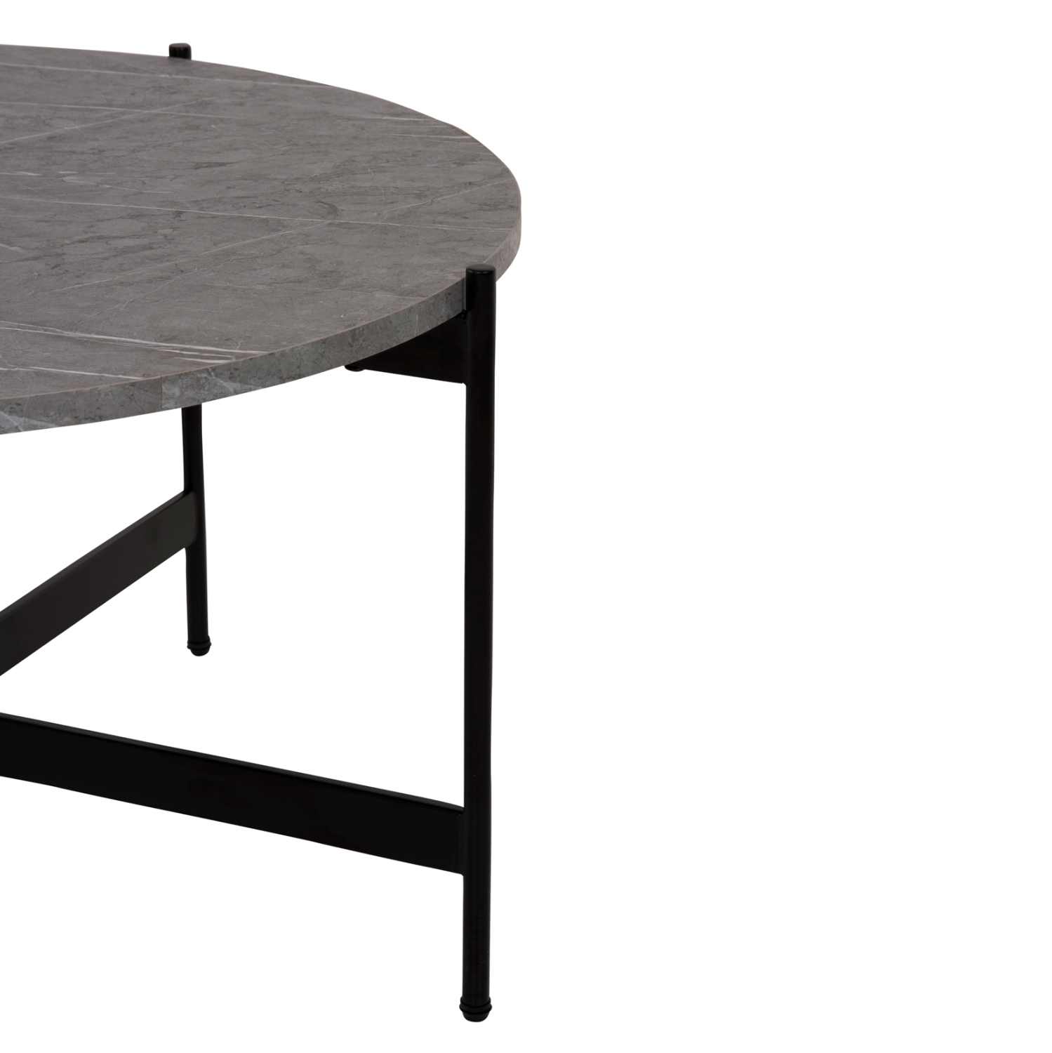 ΣΕΤ 2ΤΜΧ ΤΡΑΠΕΖΙΑ ΣΑΛΟΝΙΟΥ RONDA HM21089.01 MDF ΓΚΡΙ ΜΑΡΜΑΡΟ Φ80εκ &amp; Φ50εκ 4