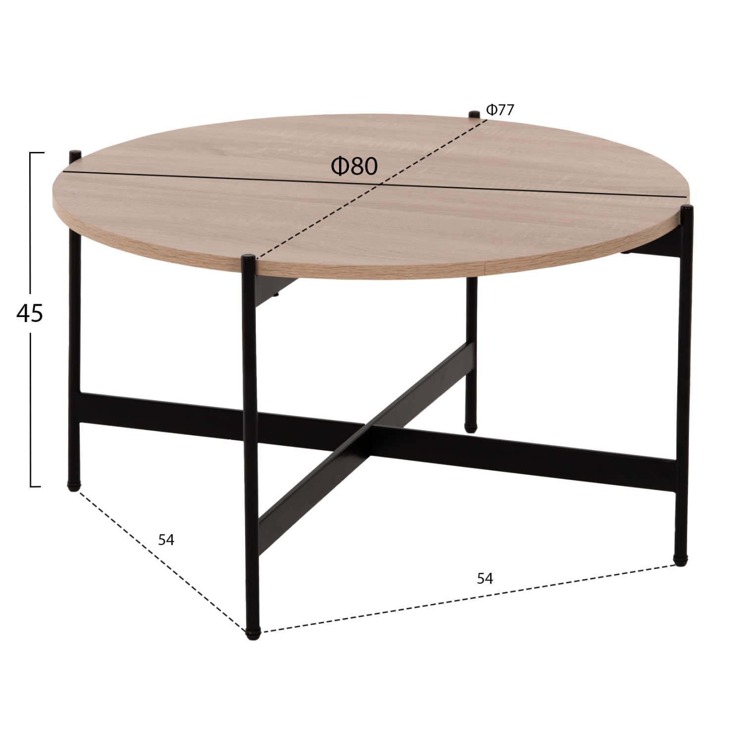 ΣΕΤ 2ΤΜΧ ΤΡΑΠΕΖΙΑ ΣΑΛΟΝΙΟΥ RONDA HM21089.02 MDF ΣΟΝΑΜΑ Φ80εκ &amp; Φ50εκ 2