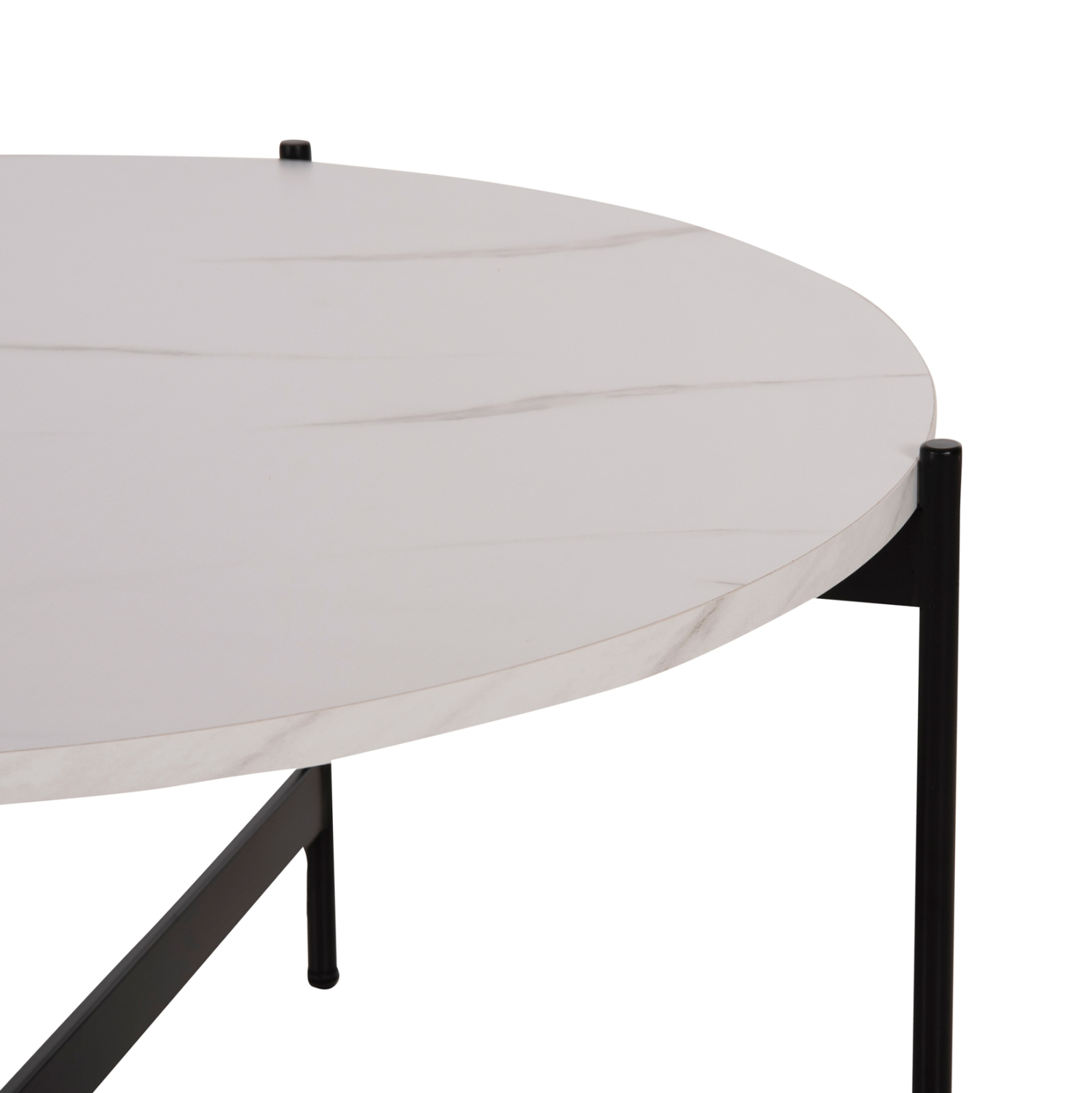 ΣΕΤ 2ΤΜΧ ΤΡΑΠΕΖΙΑ ΣΑΛΟΝΙΟΥ RONDA HM21089.04 MDF ΛΕΥΚΟ ΜΑΡΜΑΡΟ Φ80εκ &amp; Φ50εκ 6