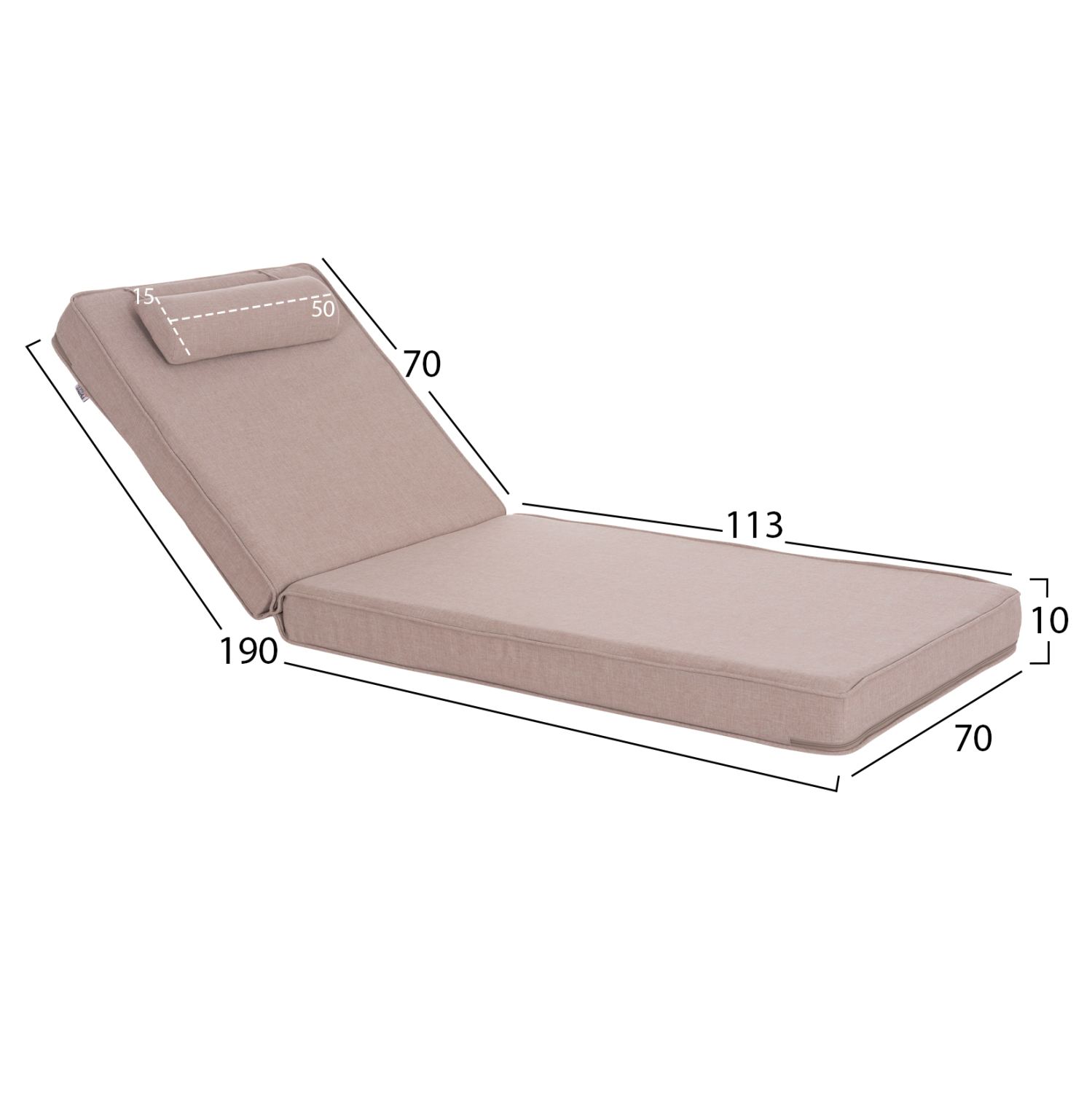 ΜΑΞΙΛΑΡΙ ΞΑΠΛΩΣΤΡΑΣ ΑΚΙΝΟ HM21095.01 OLEFIN ΜΠΕΖ ΜΕ FOAM 190x70x10Υεκ 2