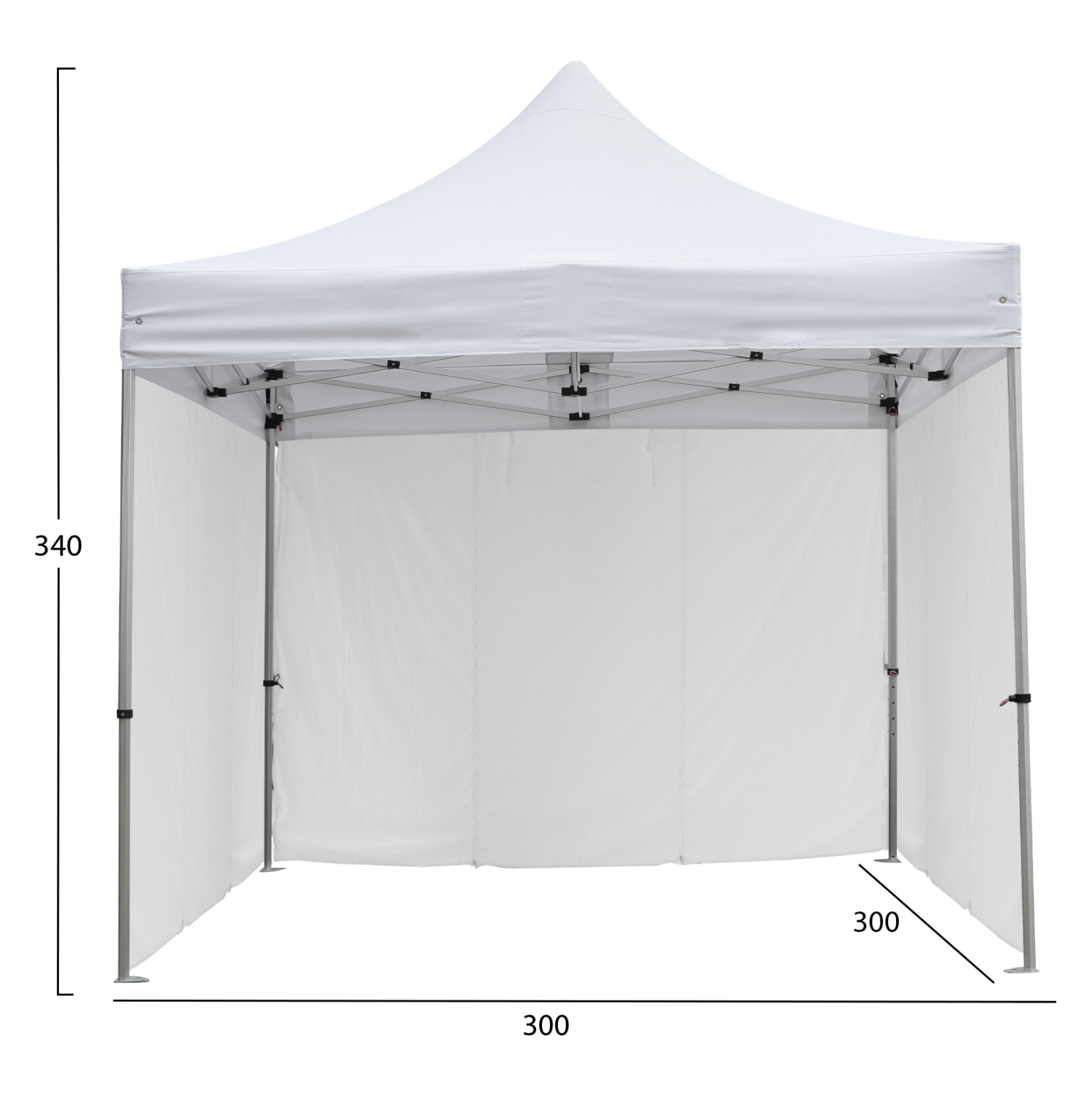 GAZEBO ΕΠΑΓΓΕΛΜΑΤΙΚΟ ΒΑΡΕΩΣ ΤΥΠΟΥ CRESSEN HM21097.01 ΠΤΥΣΣΟΜΕΝΟ ΑΛΟΥΜΙΝΙΟΥ 3x3x3,4Yεκ 2