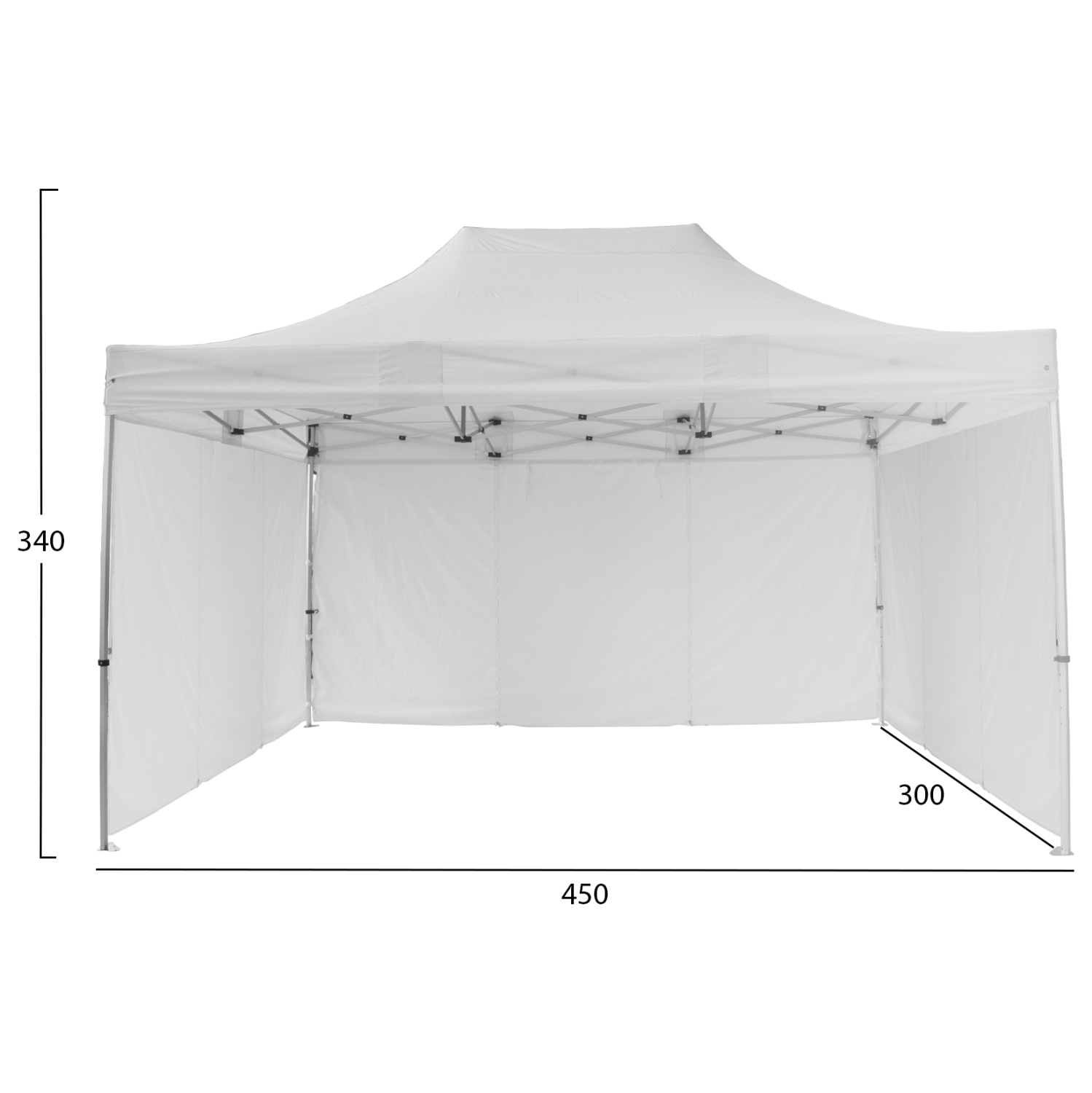 GAZEBO ΕΠΑΓΓΕΛΜΑΤΙΚΟ ΒΑΡΕΩΣ ΤΥΠΟΥ CRESSEN HM21098.01 ΠΤΥΣΣΟΜΕΝΟ ΑΛΟΥΜΙΝΙΟΥ 3x4,5x3,4Yμ 2