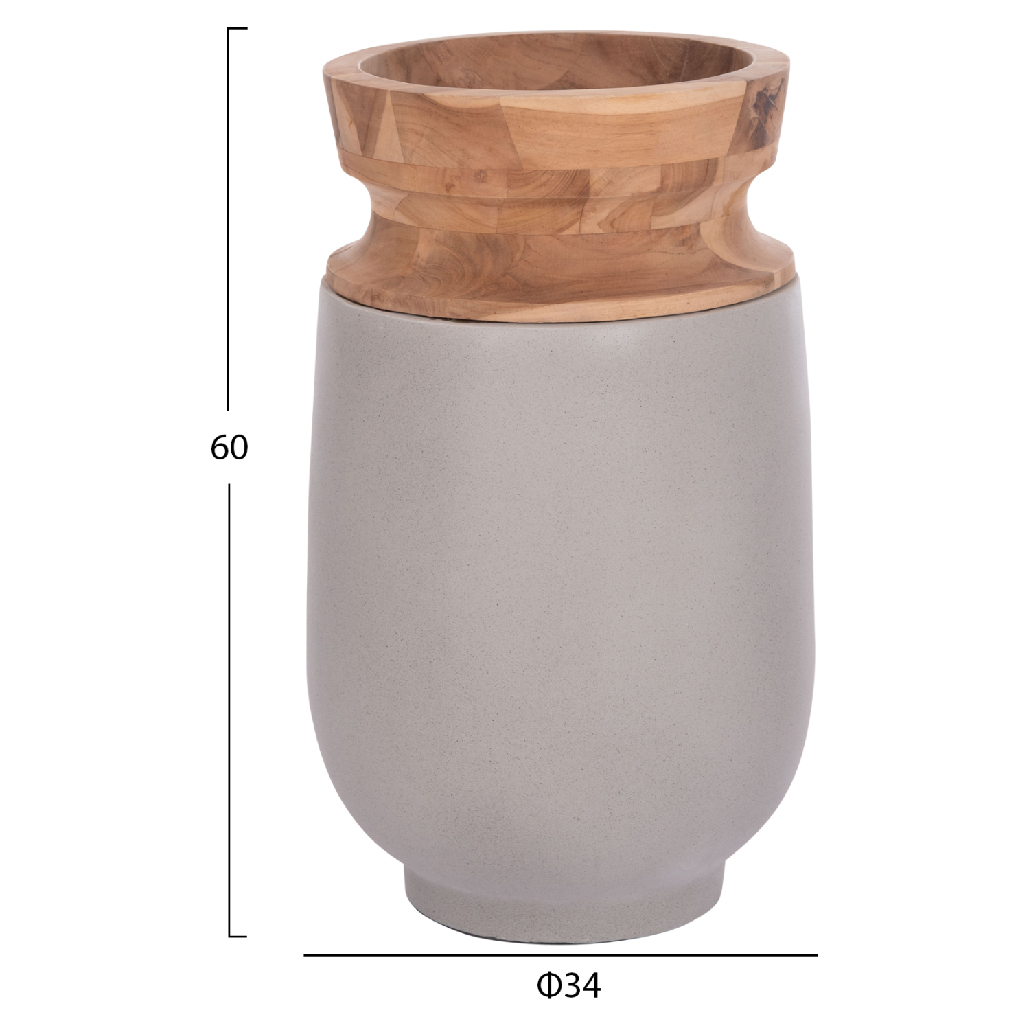 ΔΙΑΚΟΣΜΗΤΙΚΑ ΒΑΖΑ ΔΑΠΕΔΟΥ 2ΤΜΧ LINTER HM21140.03 FIBER CEMENT ΓΚΡΙ-ΞΥΛΟ ΤΕΑΚ 47Υ &amp; 60Υεκ 3