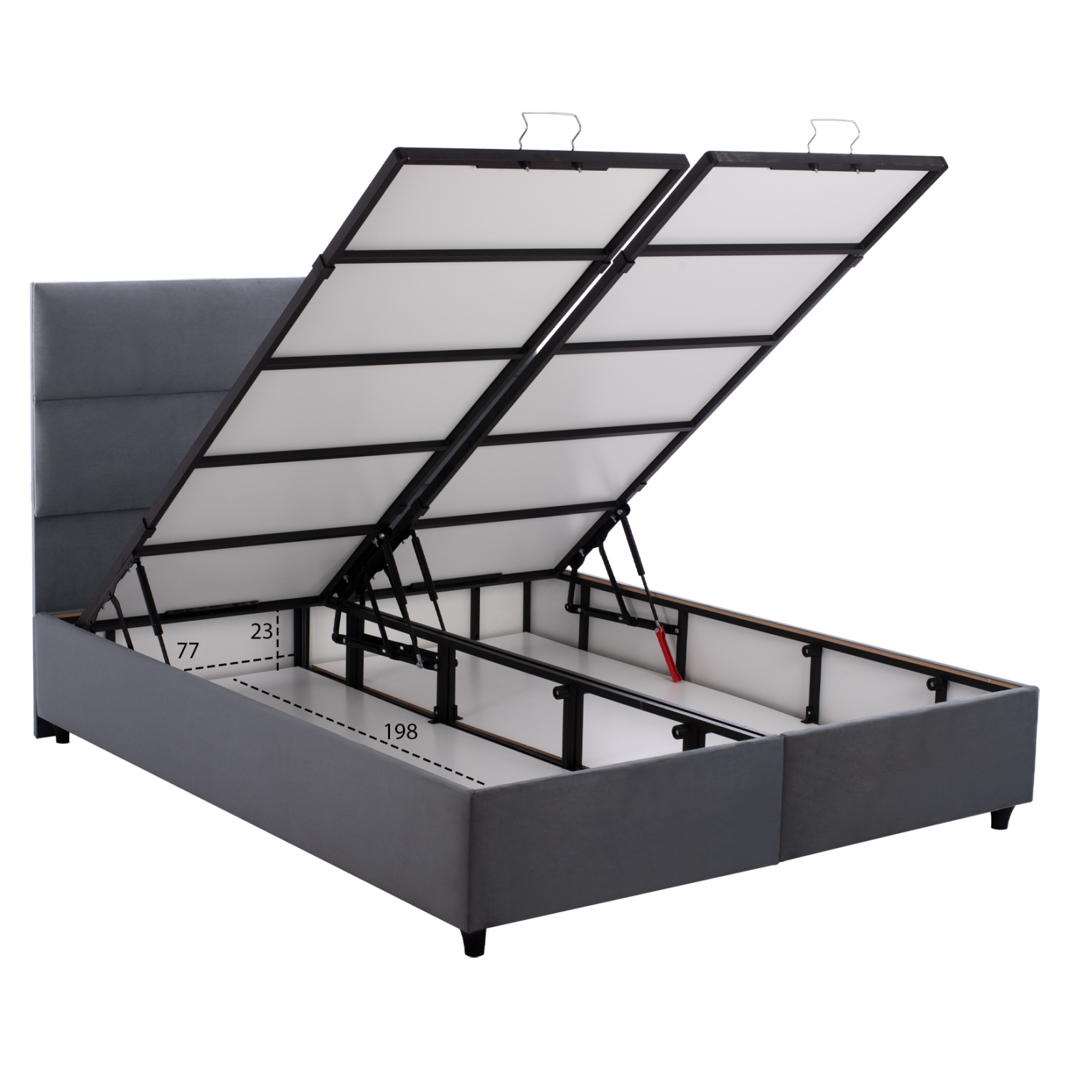 ΚΡΕΒΑΤΙ ΜΕ ΣΤΡΩΜΑ ΔΙΠΛΟ MILO HM21163 ΓΚΡΙ ΒΕΛΟΥΔΟ &amp; ΑΠΟΘ.ΧΩΡΟΣ-ΓΙΑ 160x200εκ. 4