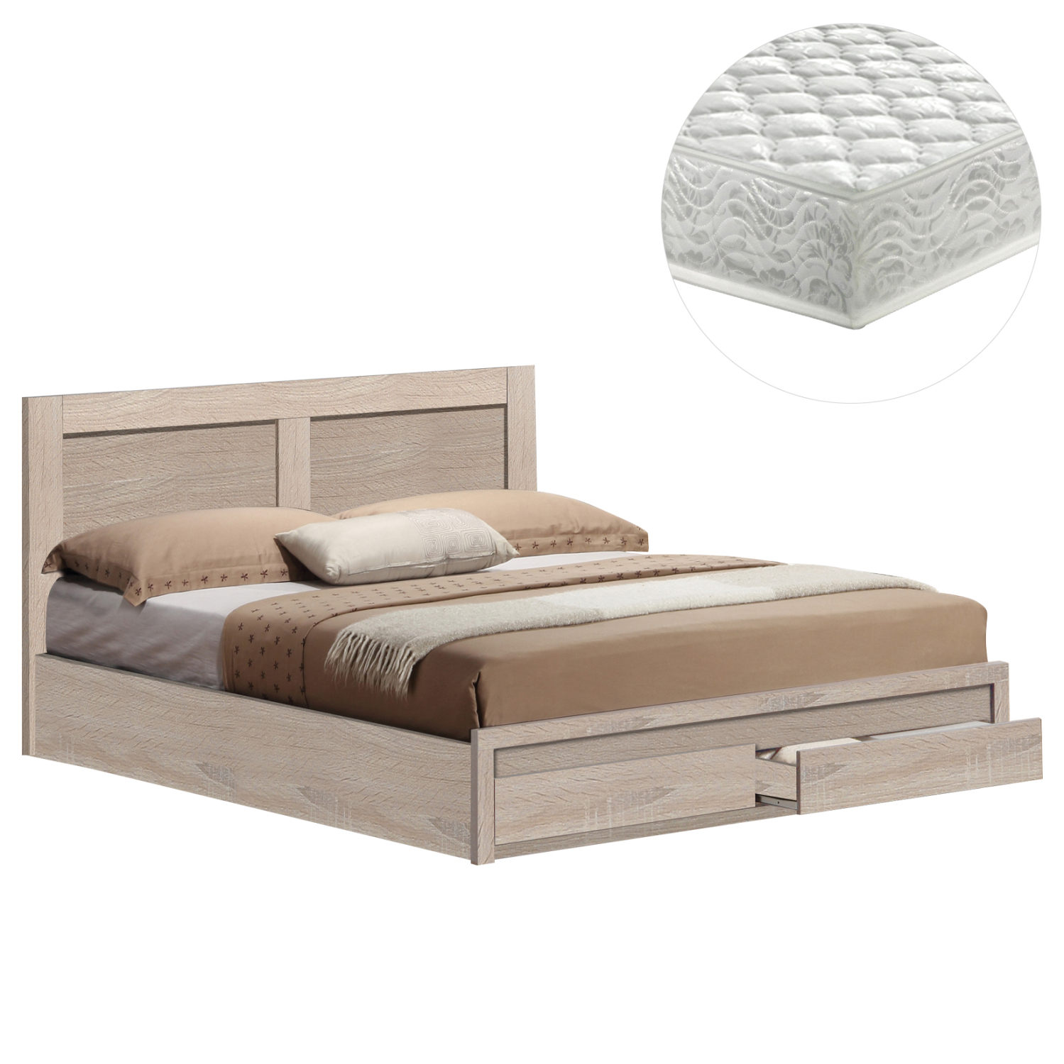 ΚΡΕΒΑΤΙ ΔΙΠΛΟ ΜΕ ΣΥΡΤΑΡΙΑ &amp; ΣΤΡΩΜΑ CAPRI HM21169 ΜΕΛΑΜΙΝΗ SONAMA--ΓΙΑ 150x200εκ 1