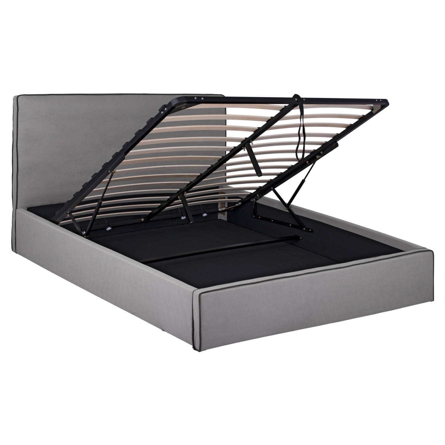 ΚΡΕΒΑΤΙ ΔΙΠΛΟ ΜΕ ΑΠΟΘ.ΧΩΡΟ &amp; ΣΤΡΩΜΑ ALLIE HM21170 ΓΚΡΙ ΥΦΑΣΜΑ--ΓΙΑ 160x200εκ 4