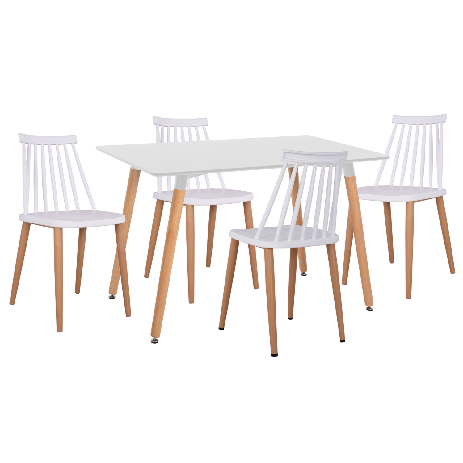 ΣΕΤ ΤΡΑΠΕΖΑΡΙΑΣ 5ΤΜΧ MINIMAL HM21172 MDF TOP ΣΕ ΛΕΥΚΟ-ΣΚΕΛΕΤΟΣ ΣΕ ΦΥΣΙΚΟ ΞΥΛΟΥ 1