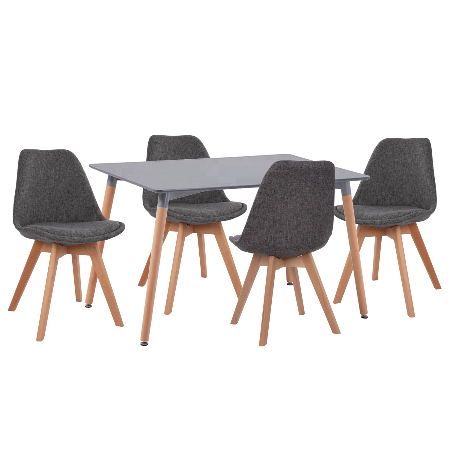 ΣΕΤ ΤΡΑΠΕΖΑΡΙΑΣ 5ΤΜΧ VEGAS HM21177 MDF TOP ΣΕ ΓΚΡΙ--ΥΦΑΣΜΑ ΣΕ ΓΚΡΙ 1