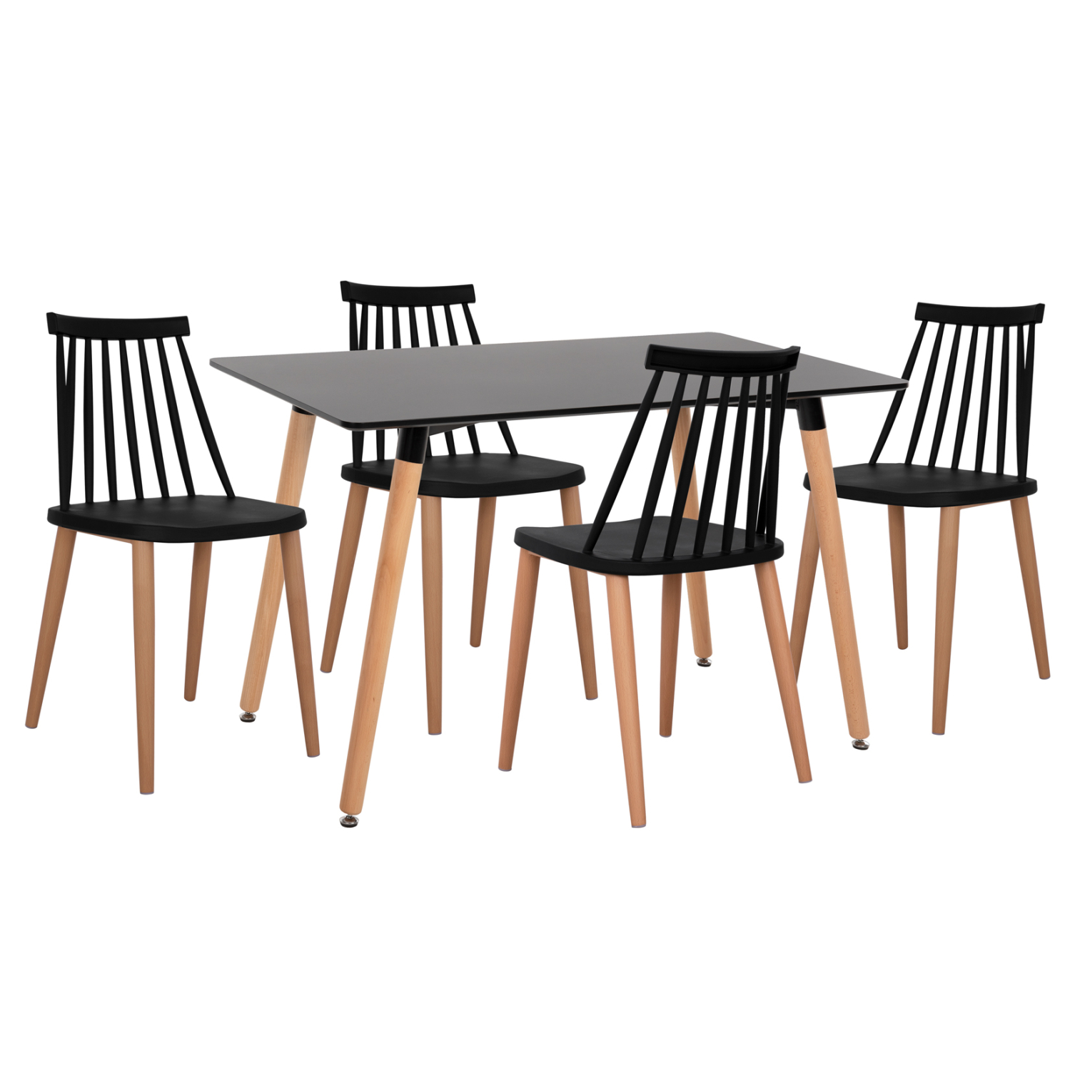 ΣΕΤ ΤΡΑΠΕΖΑΡΙΑΣ 5ΤΜΧ MINIMAL HM21178 MDF TOP ΣΕ ΜΑΥΡΟ-ΣΚΕΛΕΤΟΣ ΣΕ ΦΥΣΙΚΟ ΞΥΛΟΥ 1