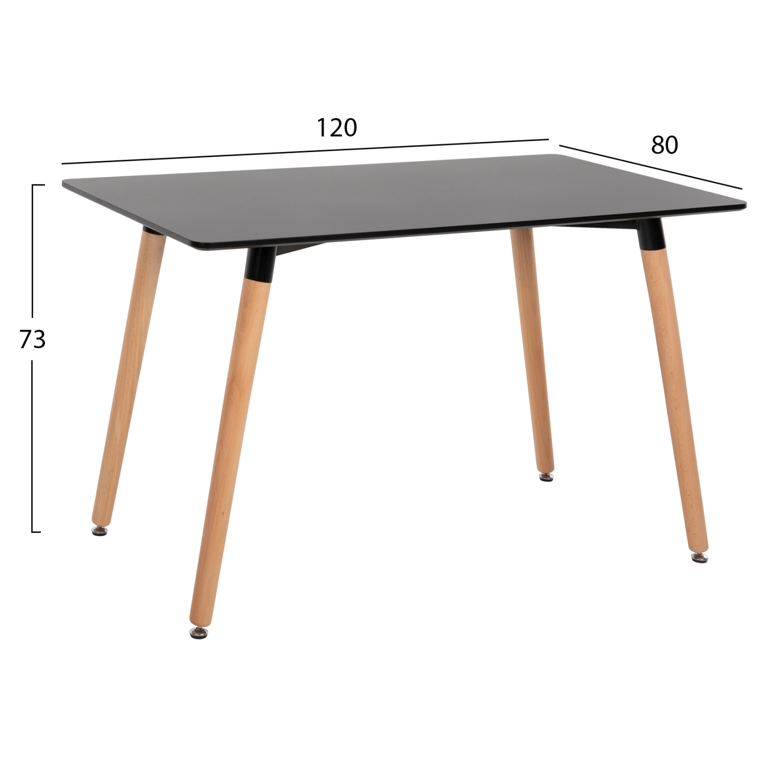 ΣΕΤ ΤΡΑΠΕΖΑΡΙΑΣ 5ΤΜΧ MINIMAL HM21178 MDF TOP ΣΕ ΜΑΥΡΟ-ΣΚΕΛΕΤΟΣ ΣΕ ΦΥΣΙΚΟ ΞΥΛΟΥ 2