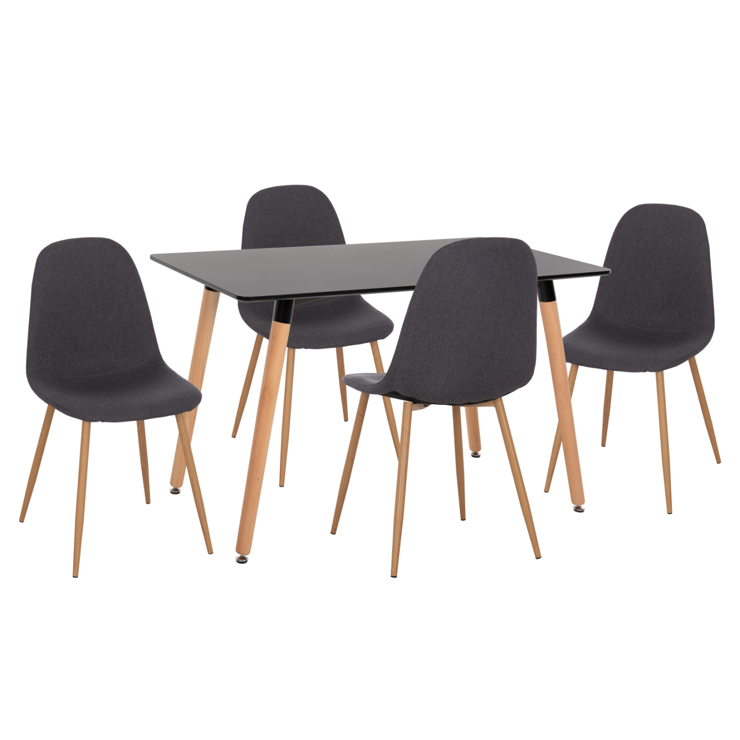 ΣΕΤ ΤΡΑΠΕΖΑΡΙΑΣ 5ΤΜΧ MINARDO HM21179 MDF TOP ΣΕ ΜΑΥΡΟ--ΣΚΟΥΡΟ ΓΚΡΙ ΥΦΑΣΜΑ 1