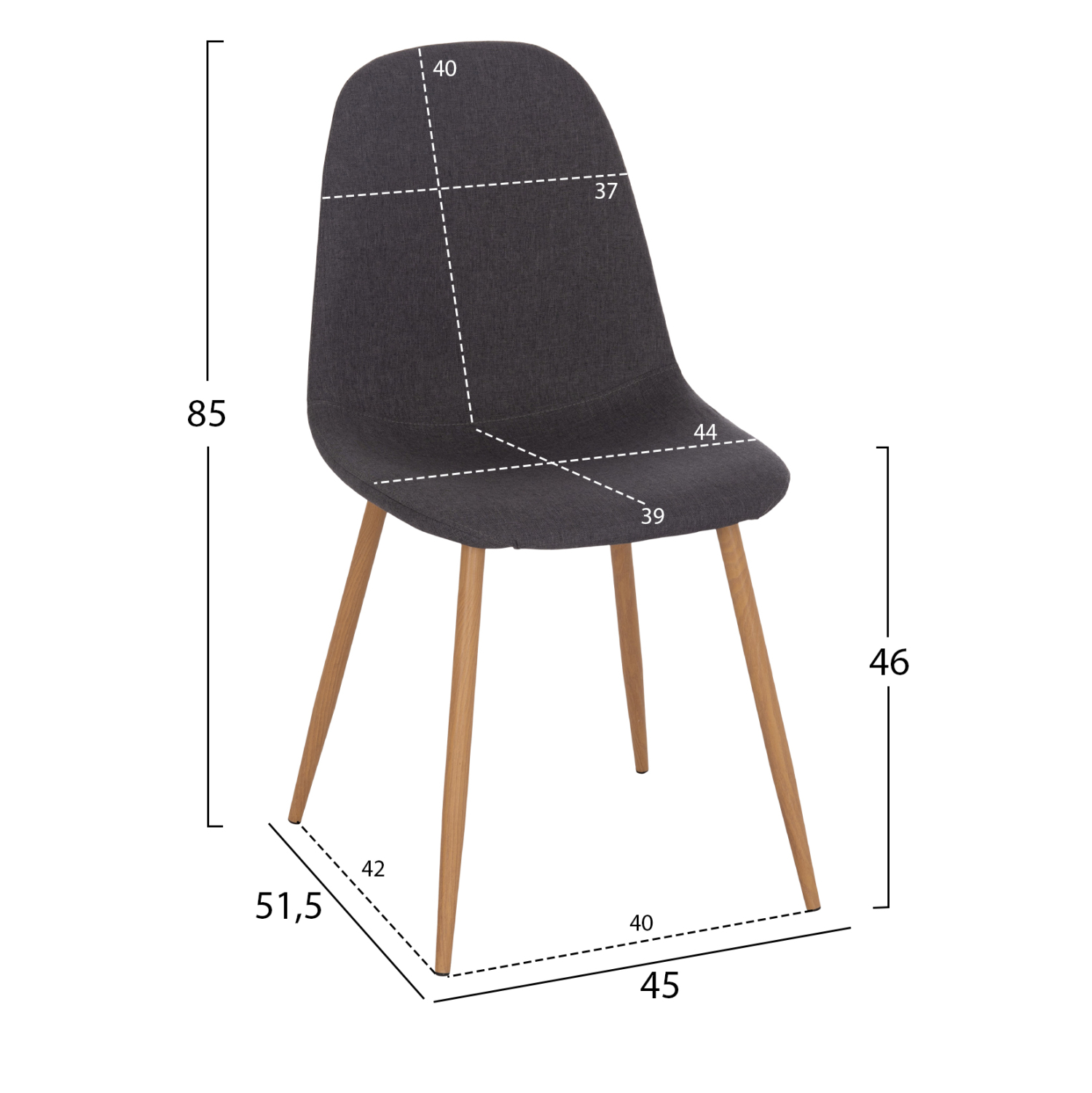 ΣΕΤ ΤΡΑΠΕΖΑΡΙΑΣ 5ΤΜΧ MINARDO HM21179 MDF TOP ΣΕ ΜΑΥΡΟ--ΣΚΟΥΡΟ ΓΚΡΙ ΥΦΑΣΜΑ 3