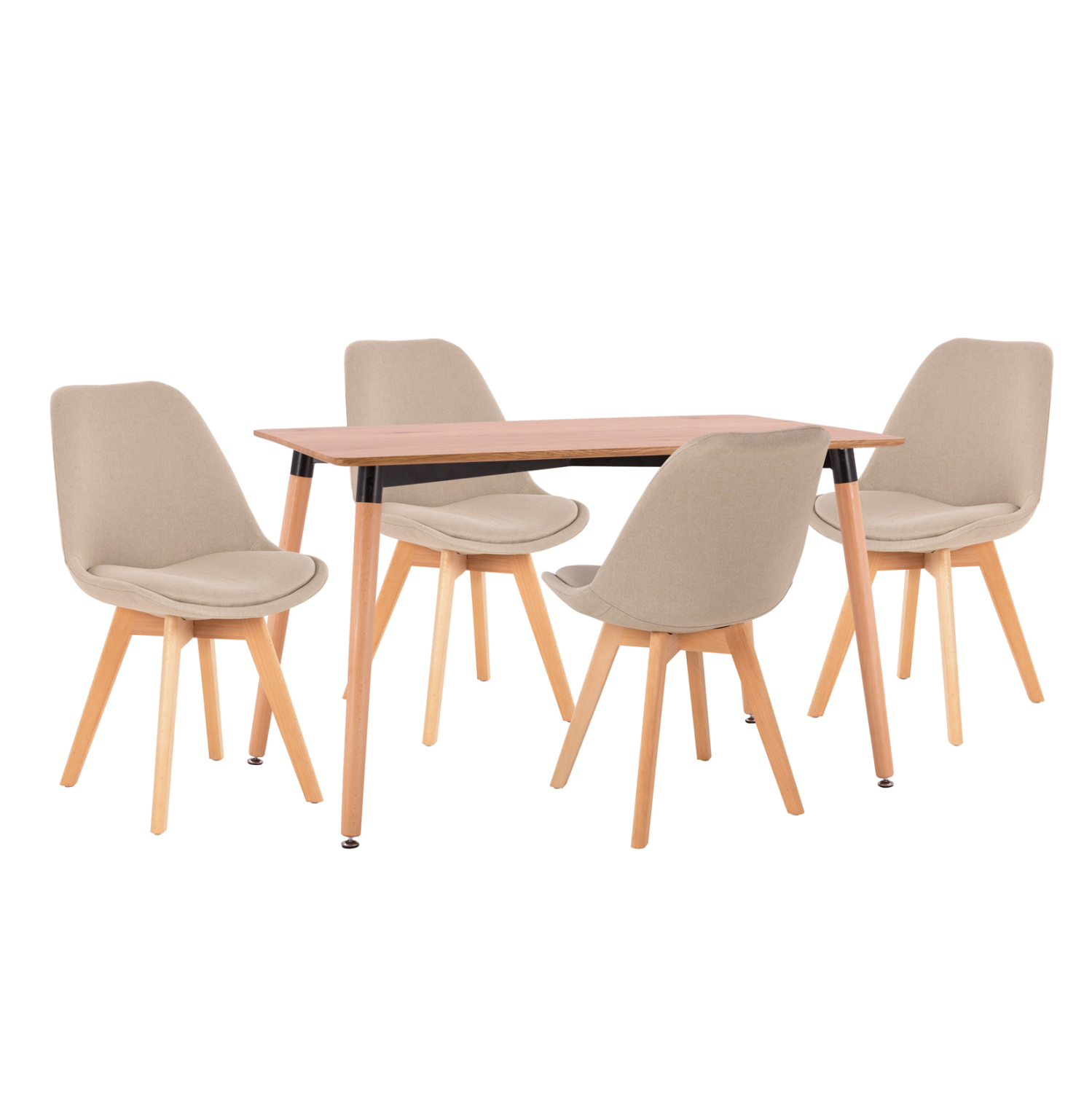 ΣΕΤ ΤΡΑΠΕΖΑΡΙΑΣ 5ΤΜΧ VEGAS HM21180 MDF TOP ΣΕ ΦΥΣΙΚΟ--ΥΦΑΣΜΑ ΜΠΕΖ 1
