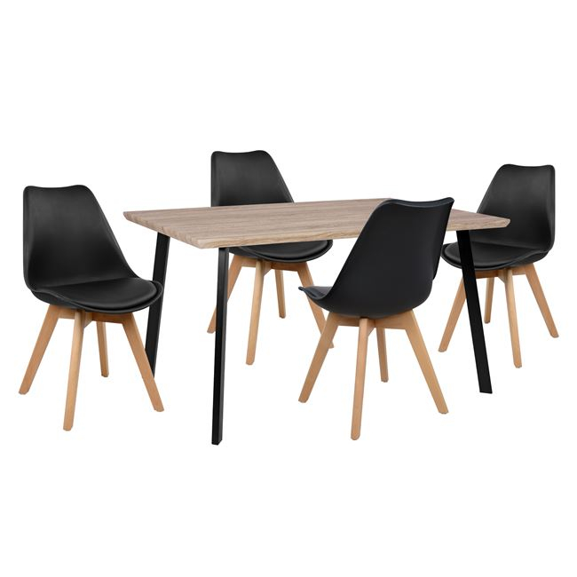 ΣΕΤ ΤΡΑΠΕΖΑΡΙΑΣ 5ΤΜΧ HM10347 ΤΡΑΠΕΖΙ 140x80x76 cm &amp; 4 ΚΑΡΕΚΛΕΣ VEGAS 1