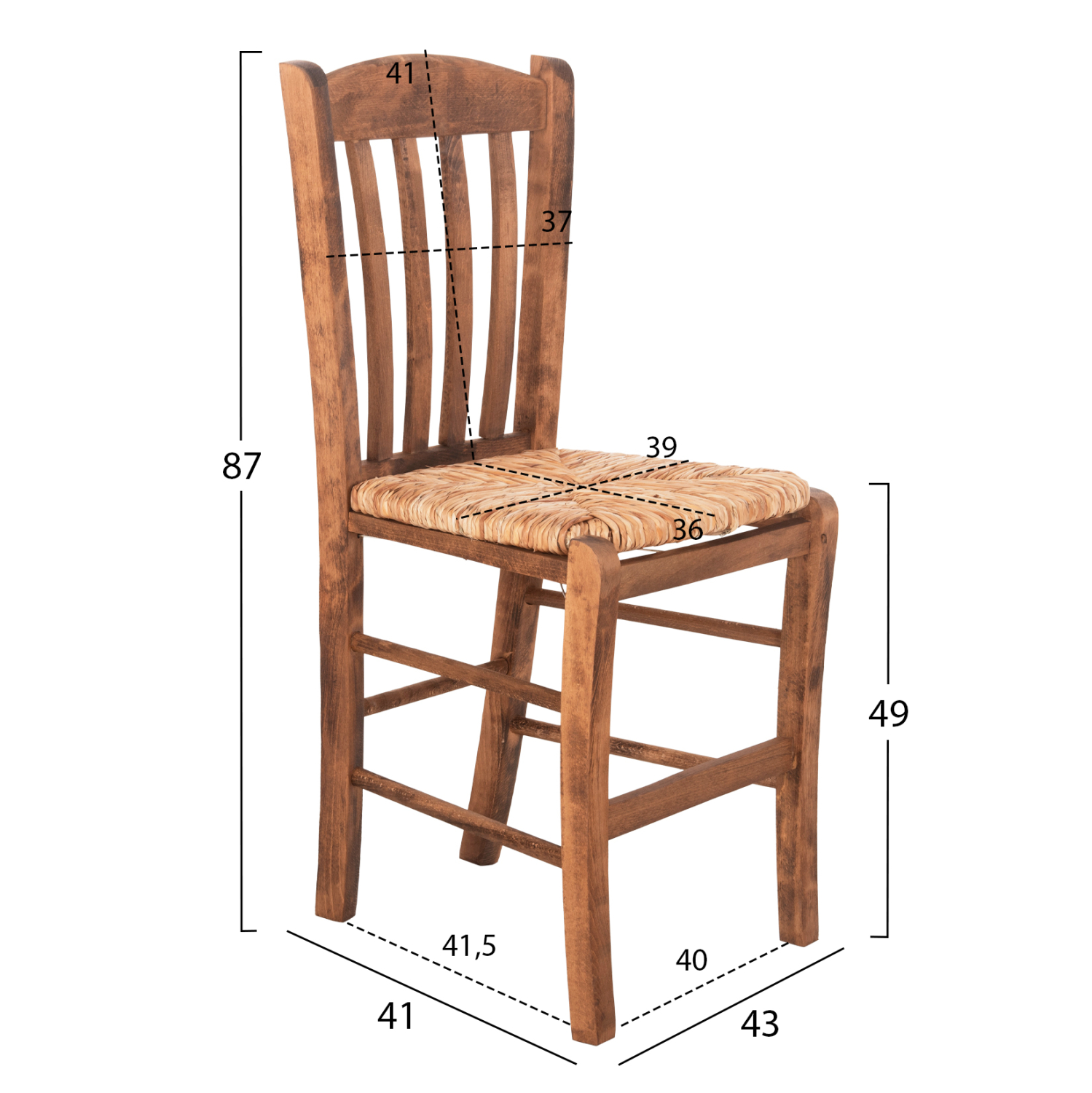 ΚΑΡΕΚΛΑ ΚΑΦΕΝΕΙΟΥ MONTE HM10383.01 ΞΥΛΟ ΟΞΙΑΣ ΣΕ ΚΑΡΥΔΙ-ΨΑΘΑ SEAGRASS 43x41x87Υεκ. 2