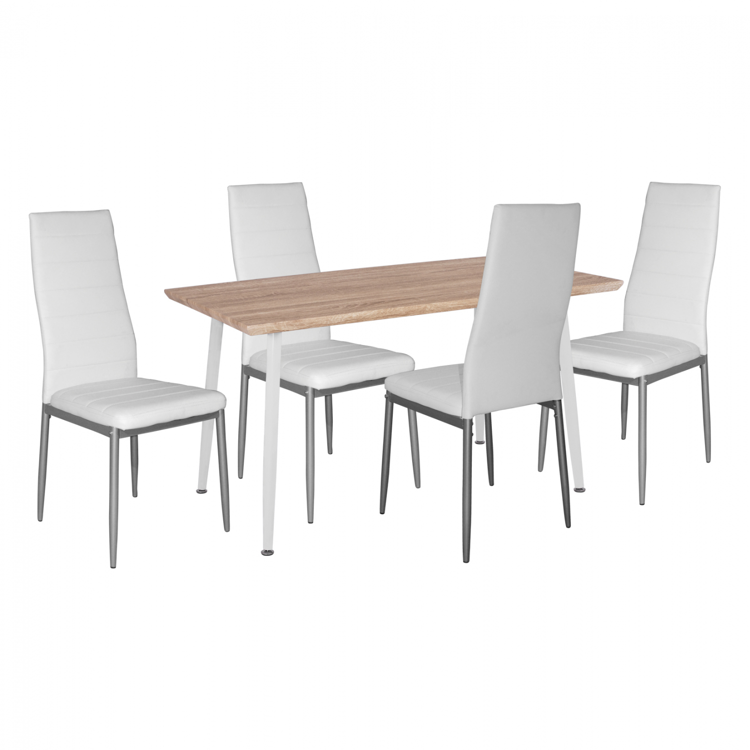 ΣΕΤ 5ΤΜΧ ΤΡΑΠΕΖΙ SONAMA &amp; ΚΑΡΕΚΛΕΣ ΜΕΤΑΛΙΚΕΣ LADY ΛΕΥΚΟ ΧΡΩΜΑ HM11027.01 1