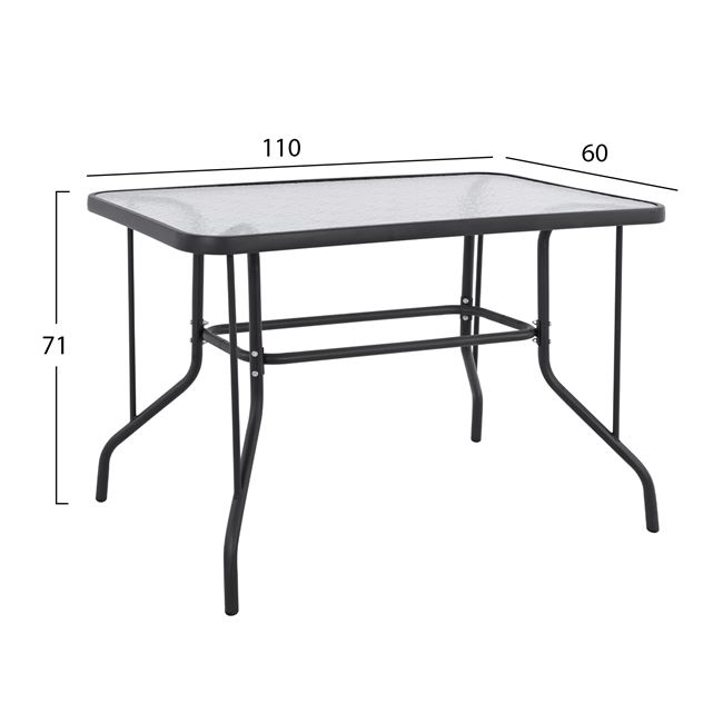 ΣΕΤ ΤΡΑΠΕΖΑΡΙΑΣ 5ΤΜΧ ADAM HM21220.01 ΚΑΡΕΚΛΕΣ ΜΕΤΑΛΛΙΚΕΣ &amp; ΤΡΑΠΕΖΙ 110x60 ΓΚΡΙ 2