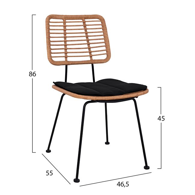 ΣΕΤ 5ΤΜΧ ALLEGRA WICKER ΜΕ ΤΡΑΠΕΖΙ 140X80Χ78Υ ΜΠΕΖ &amp; ΜΑΥΡΟ ΧΡΩΜΑ HM10492 3