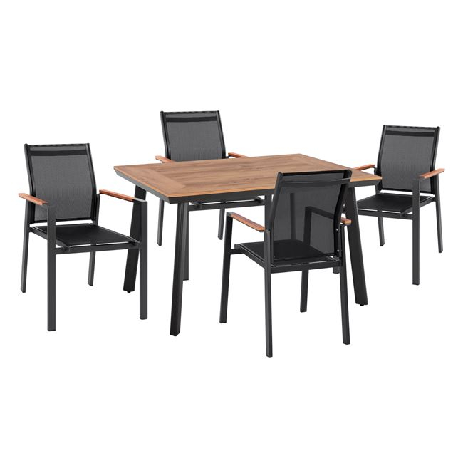 ΣΕΤ 5 ΤΜΧ ΜΕ ΤΡΑΠΕΖΙ POLYWOOD&amp; ΠΟΛΥΘΡΟΝΕΣ MILLER ΓΚΡΙ HM10503.10 1