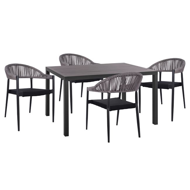 ΣΕΤ 5 ΤΜΧ ΑΛΟΥΜΙΝΙΟΥ ΜΕ ΤΡΑΠΕΖΙ 140Χ80Χ75,5Υ ΑΝΘΡΑΚΙ HM10519 1