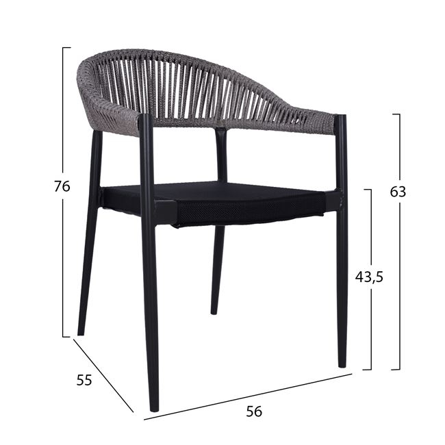 ΣΕΤ 5 ΤΜΧ ΑΛΟΥΜΙΝΙΟΥ ΜΕ ΤΡΑΠΕΖΙ 140Χ80Χ75,5Υ ΑΝΘΡΑΚΙ HM10519 3