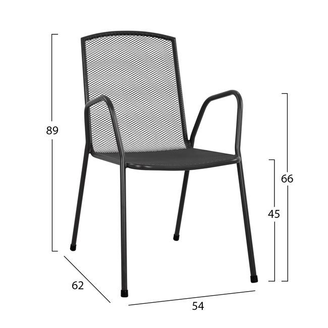 ΣΕΤ 5ΤΜΧ ΜΕ ΤΡΑΠΕΖΙ 140Χ80Χ75,5Υ ΑΛΟΥΜΙΝΙΟΥ &amp; ΚΑΡΕΚΛΕΣ ΜΕΤΑΛΛΙΚΕΣ ΑΝΘΡΑΚΙ HM10533 3